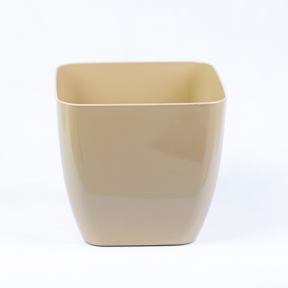 Doniczka Osłonka Kwadratowa 8x8 cm ŻÓŁTA Żółty Średnica 8 cm