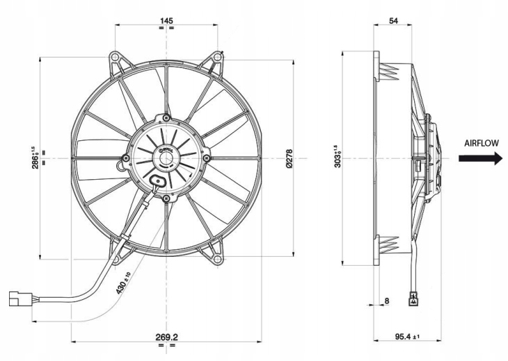 Wentylator 24V Ssący 255mm Typ Spal VA15-BP70 Numer katalogowy części WO01.24.40BW