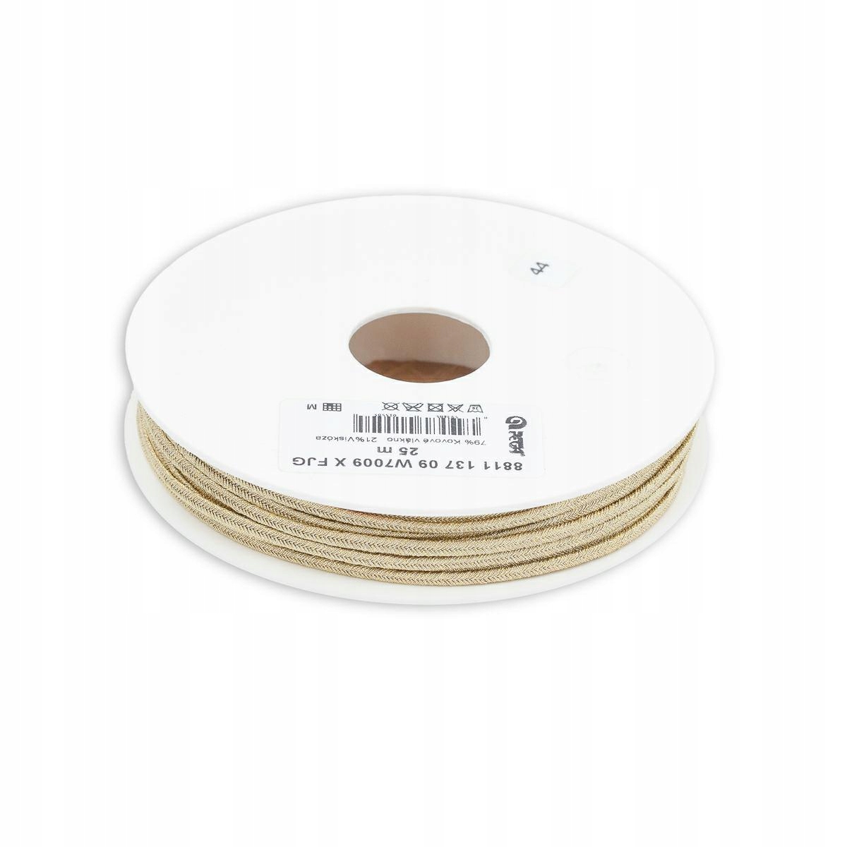 Šňůra sutaš metalizovaná 3,4mm/25mb zlatá W7009