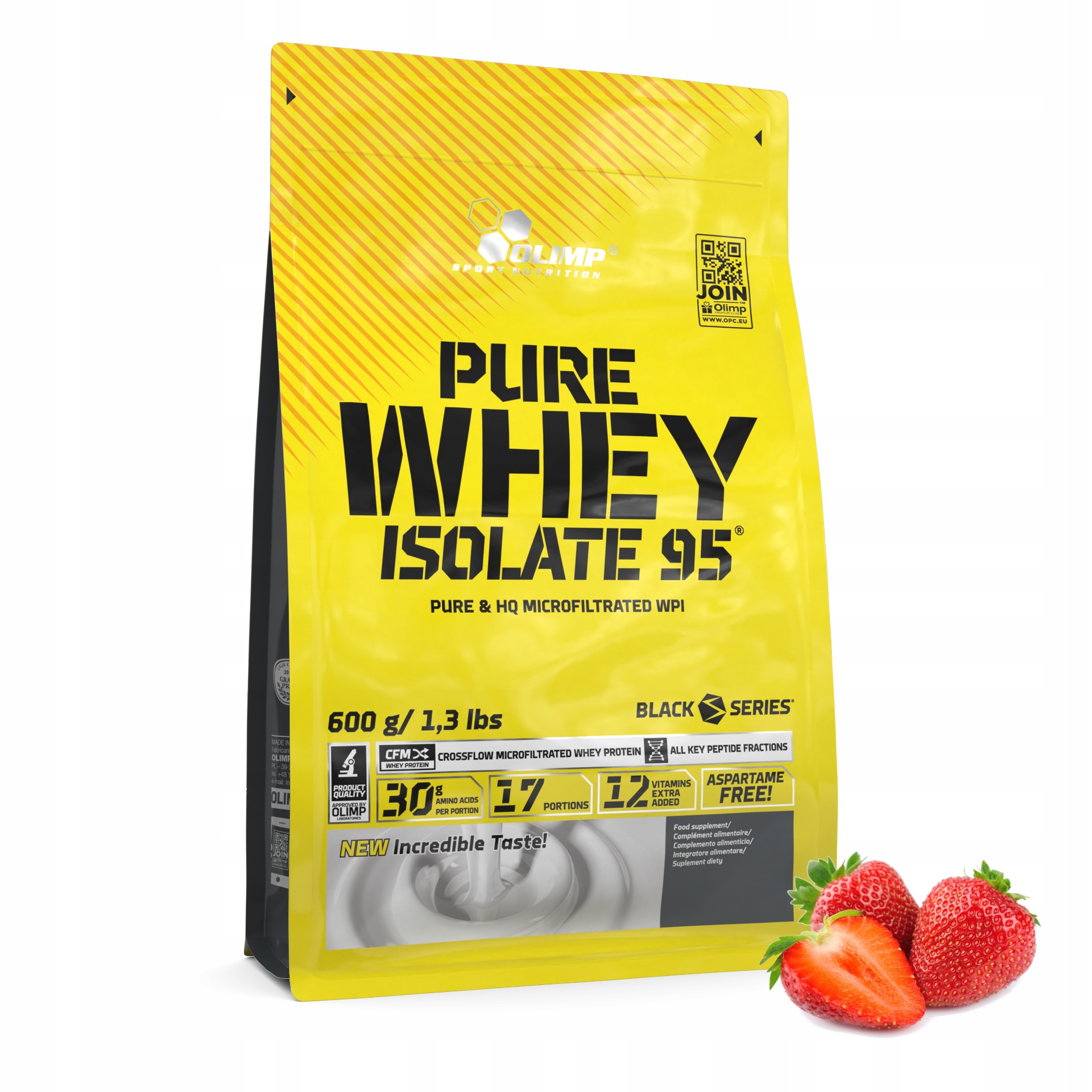 Olimp Pure Whey Isolate 95 600g Power Wpi jahodová příchuť