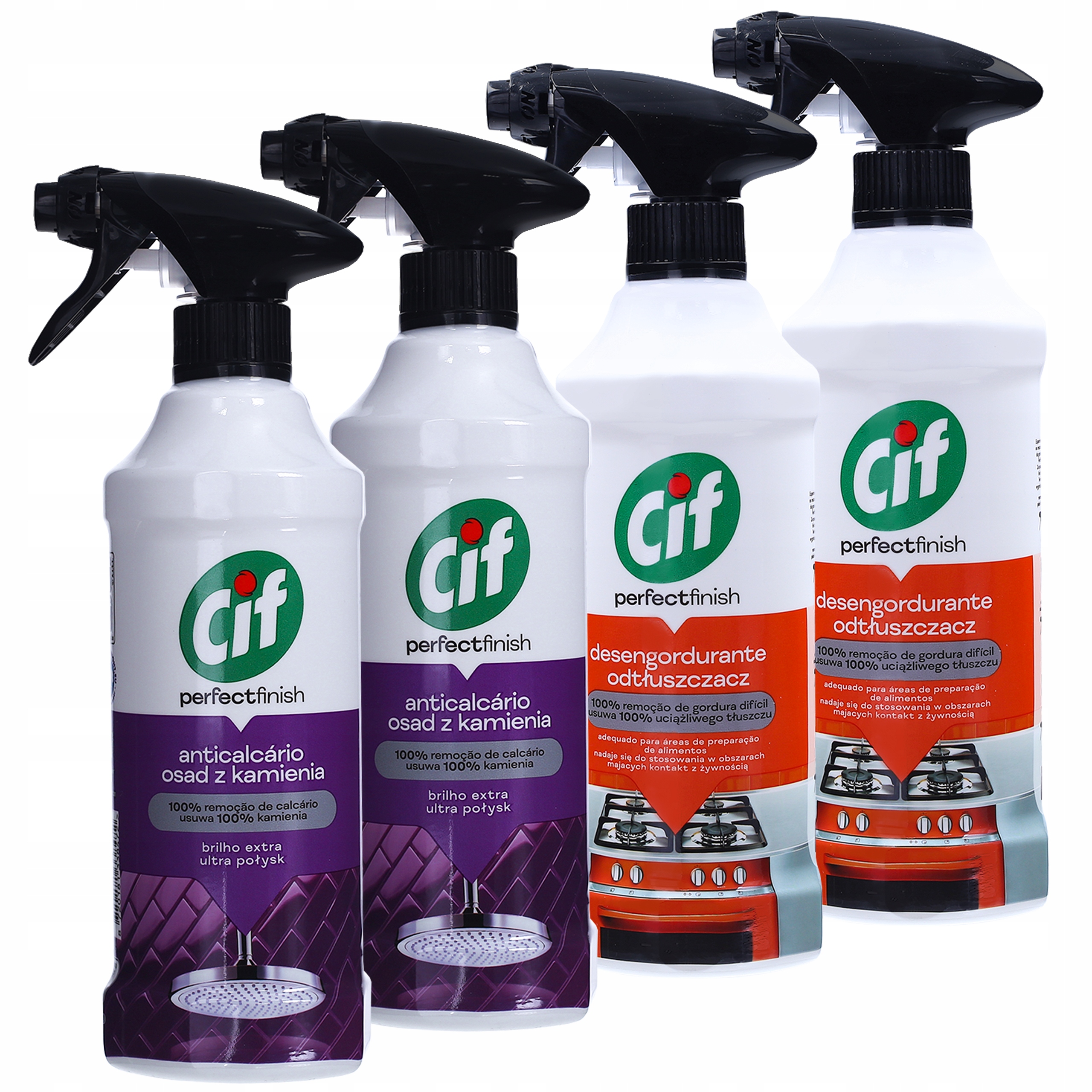 Levně Cif Perfect Finish Odstranění vodního kamene a Odmašťovač Mix 4 x 435 ml