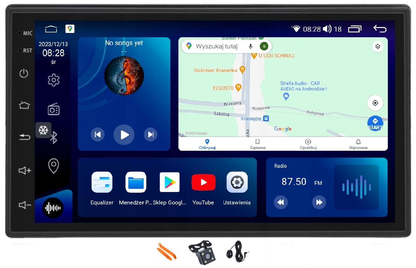 Rádio Android Navigácia Qled Carplay Lte Dsp 64GB Univerzálna 2DIN 7 Palcov