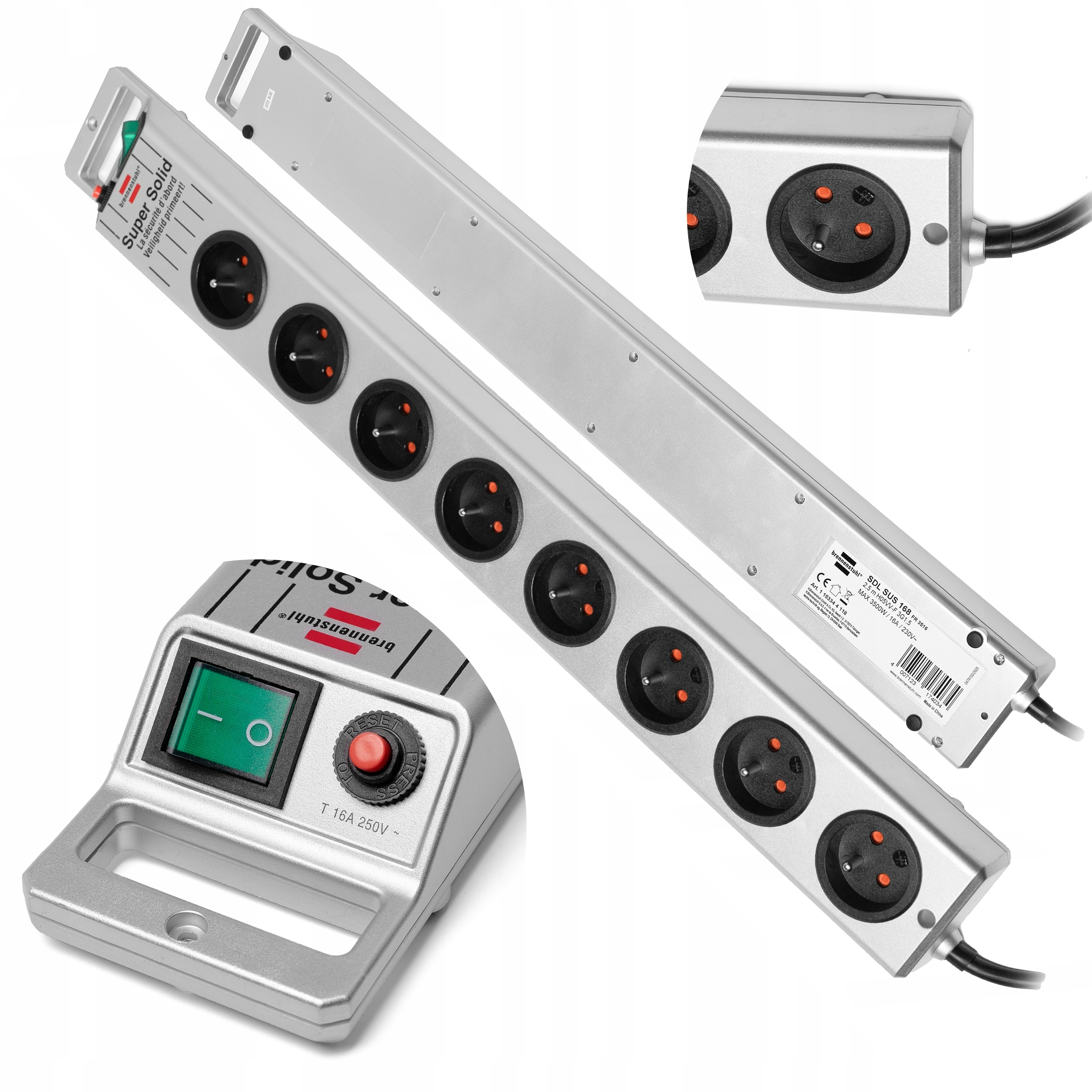 Listwa przeciwprzepięciowa Brennenstuhl 2,5 m 8 gniazd