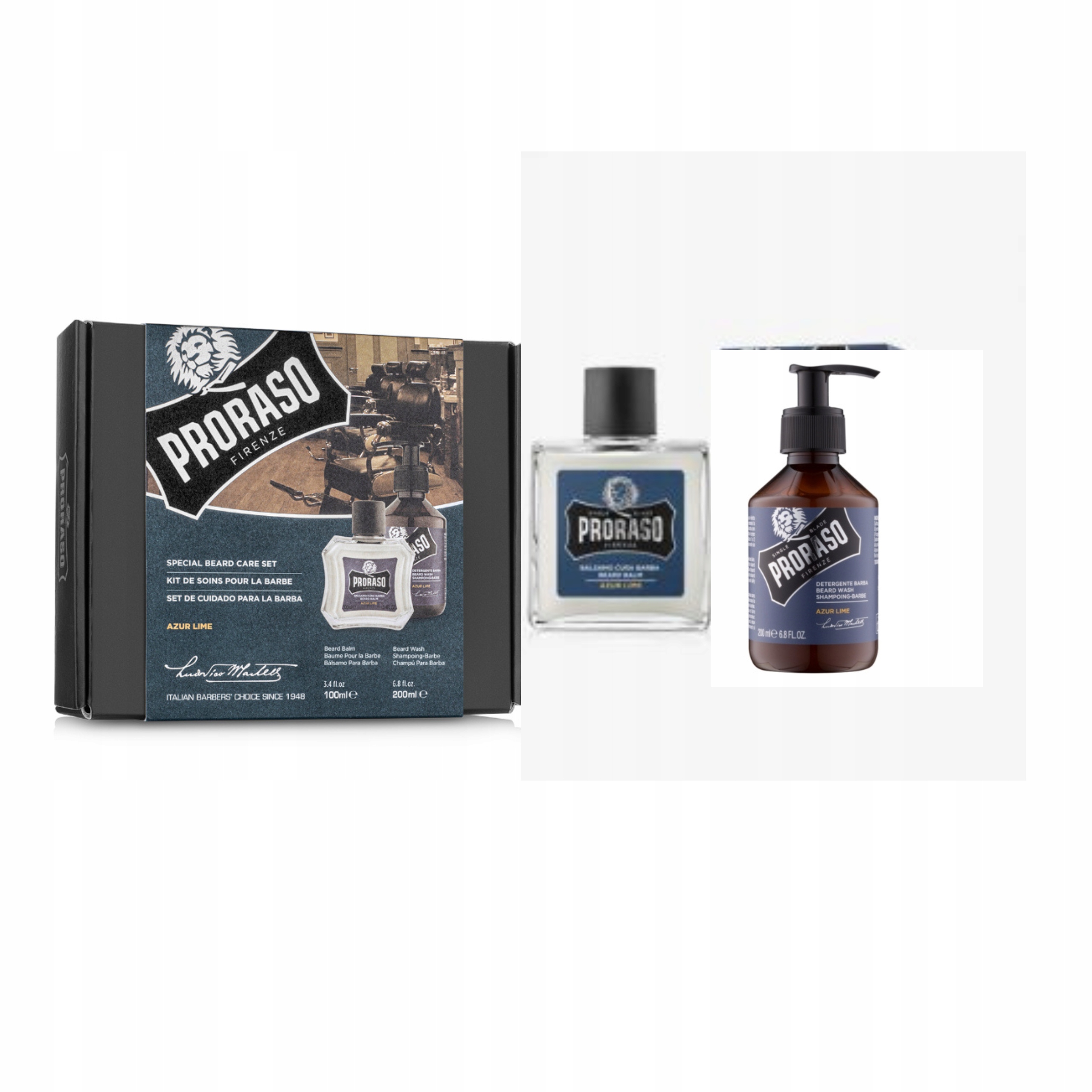 Proraso Zestaw do brody Balsam Szampon Azur Lime