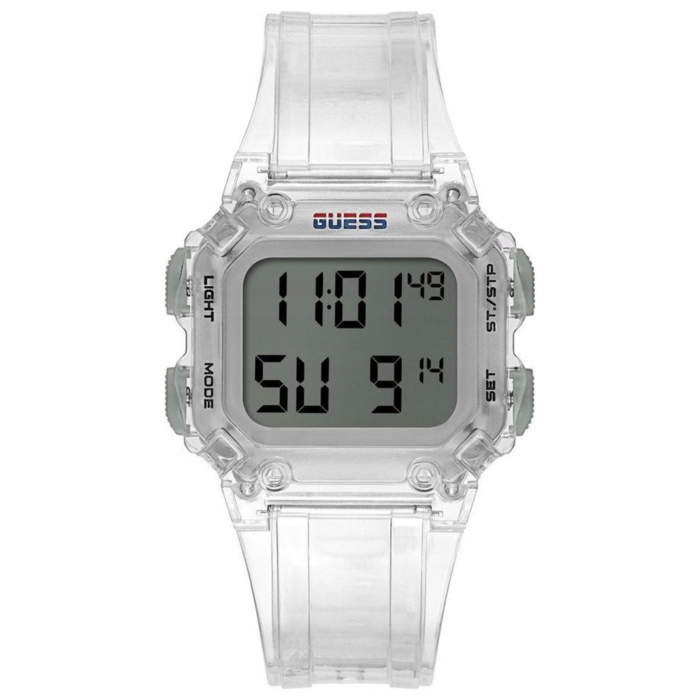 Pánské Hodinky Guess GW0270G1 bezbarvý pásek