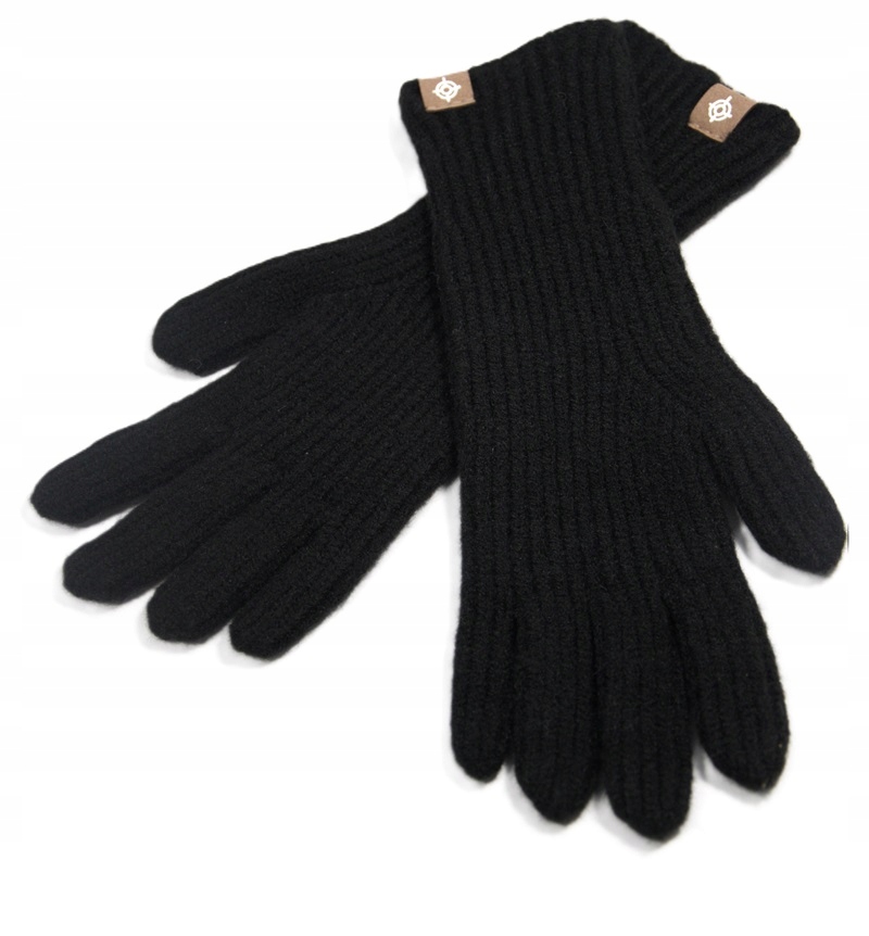 RĘKAWICZKI ZIMOWE DAMSKIE CIEPŁE CZARNE DOTYKOWE