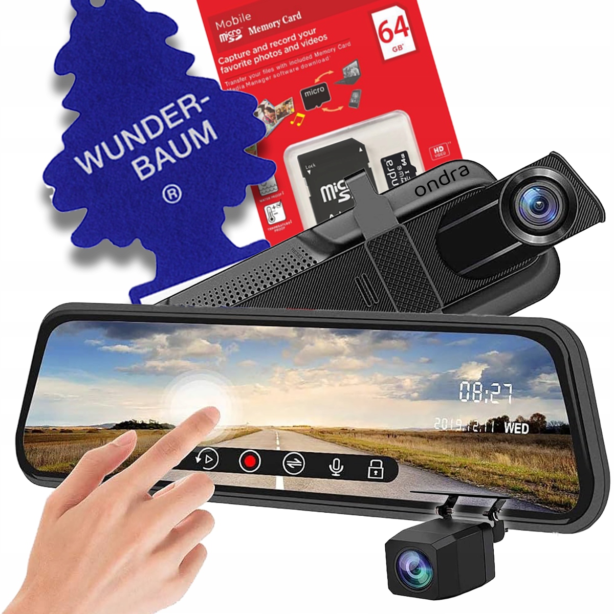 WIDEOREJESTRATOR W LUSTERKU WIDEO REJESTRATOR KAMERA SAMOCHODOWA COFANIA PL