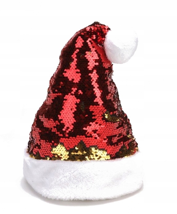 

Czapka świąteczna czerwona Mikołaja święta cekiny