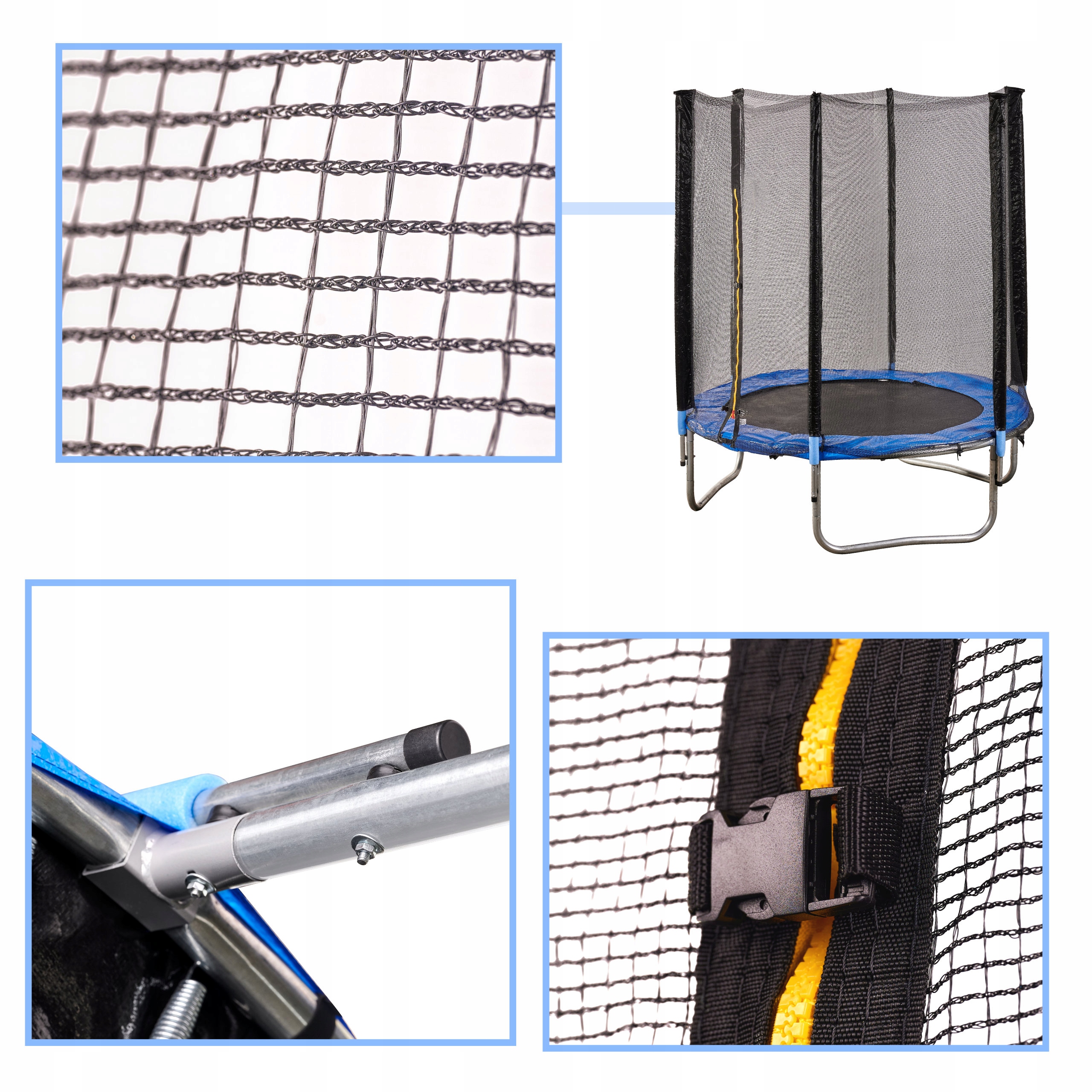 TRAMPOLINA OGRODOWA DLA DZIECI SIATKA OCHRONNA ELASTYCZNA MATA 183CM 150KG EAN (GTIN) 5903039750838