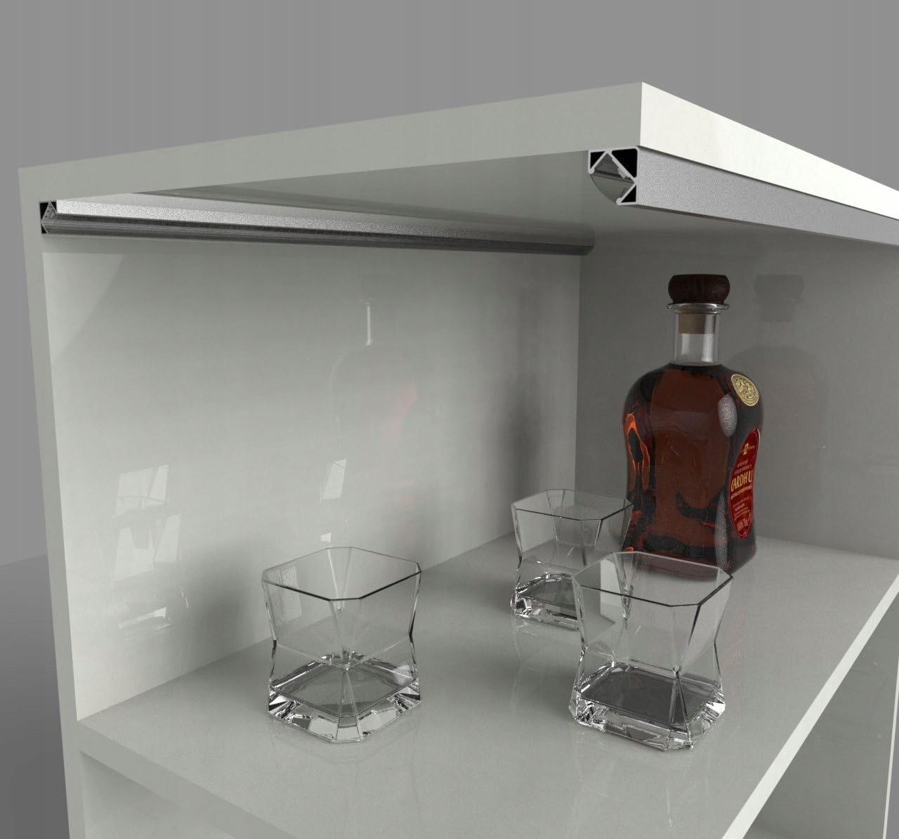 Profil LED aluminiowy do taśm narożny 2m + klosz + zaślepki + uchwyty Kod producenta 9476