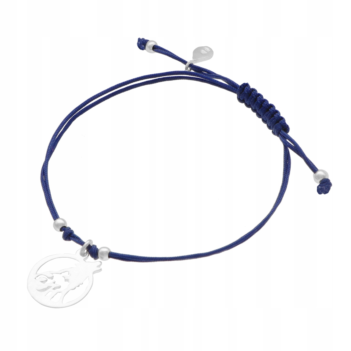 Náramek z vlčí šňůrky, tmavě modrá, stříbro