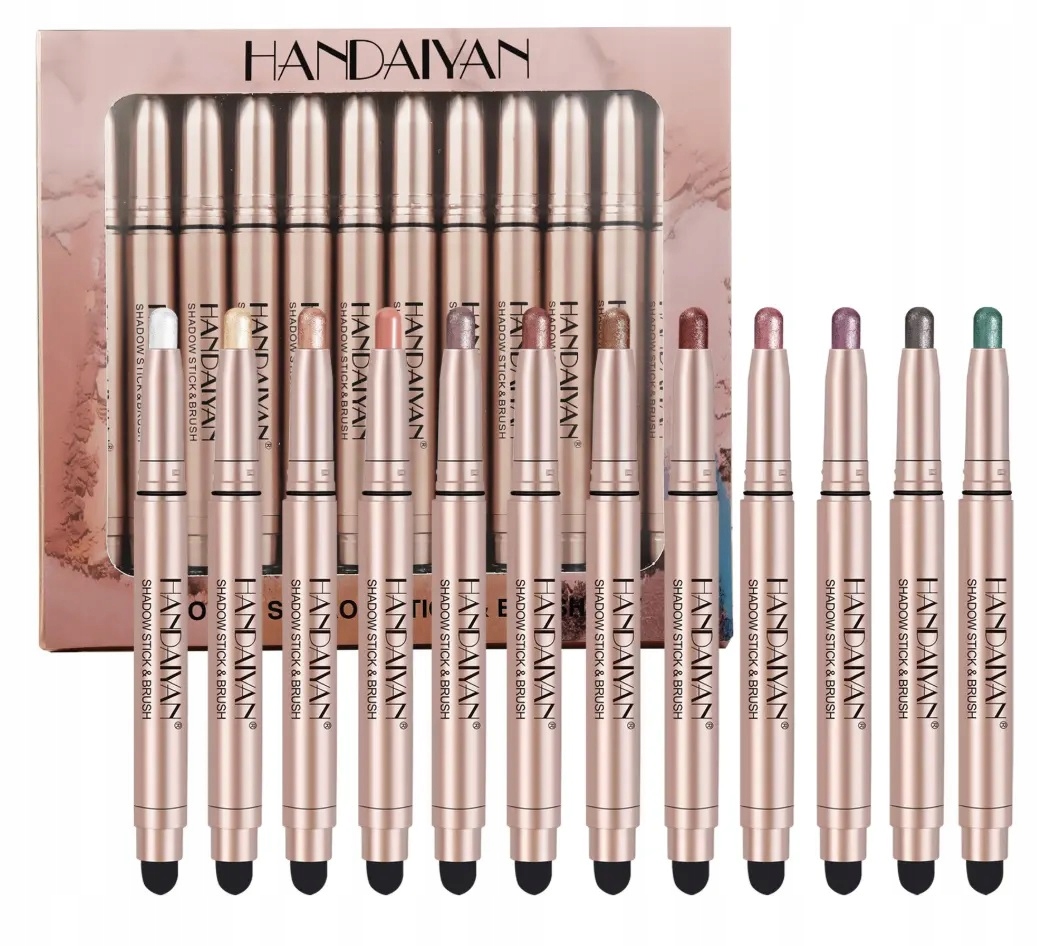 Cienie Do Powiek w sztyfcie Cień Matowe Perłowe Zestaw 12 szt kolorów