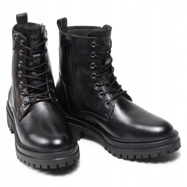 Geox Dámské Kotníkové Boty Černé Kožené Nad Kotník 41 Ž_g