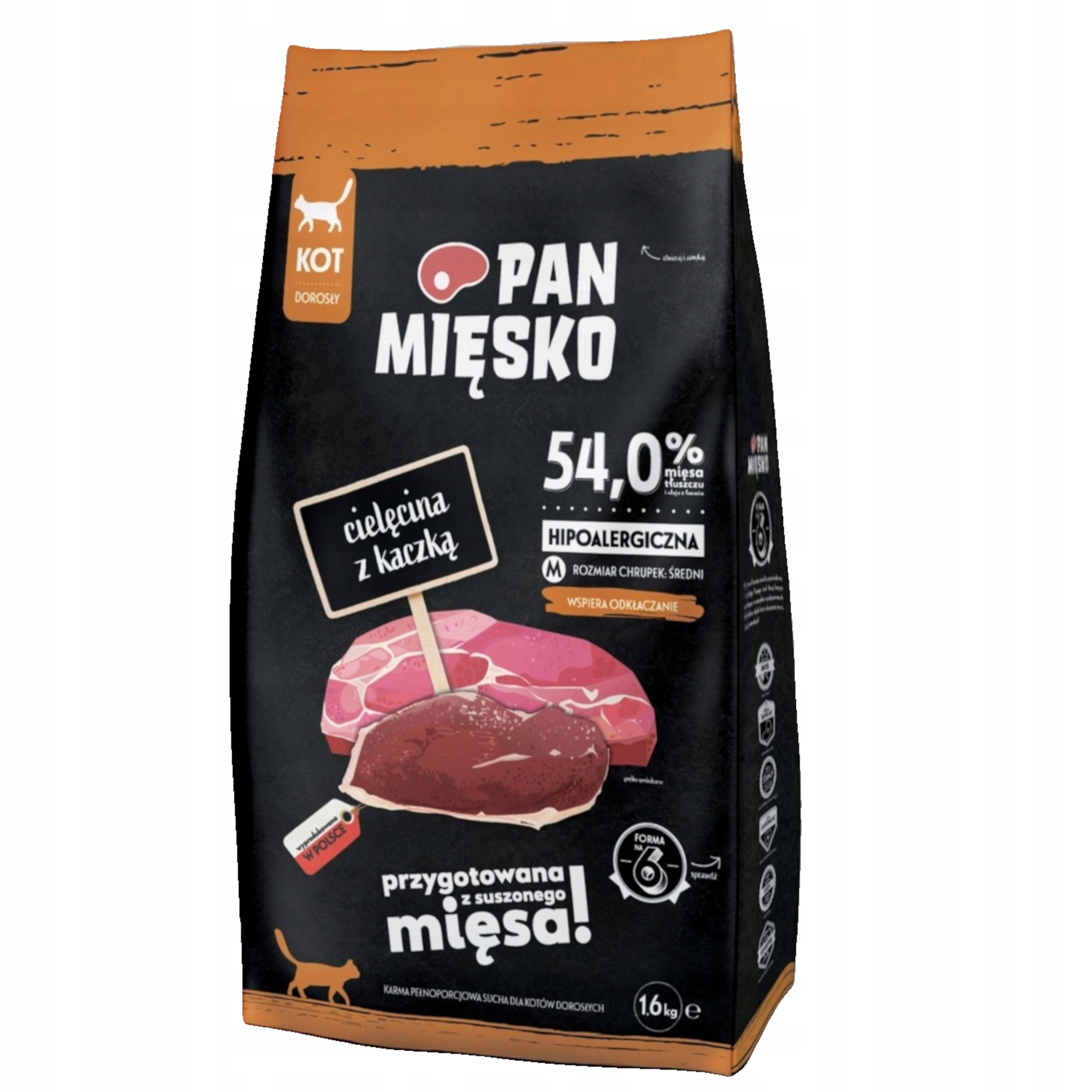 Levně 2x Pan Mięsko Kočka Telecí Kachna M 1,6 kg