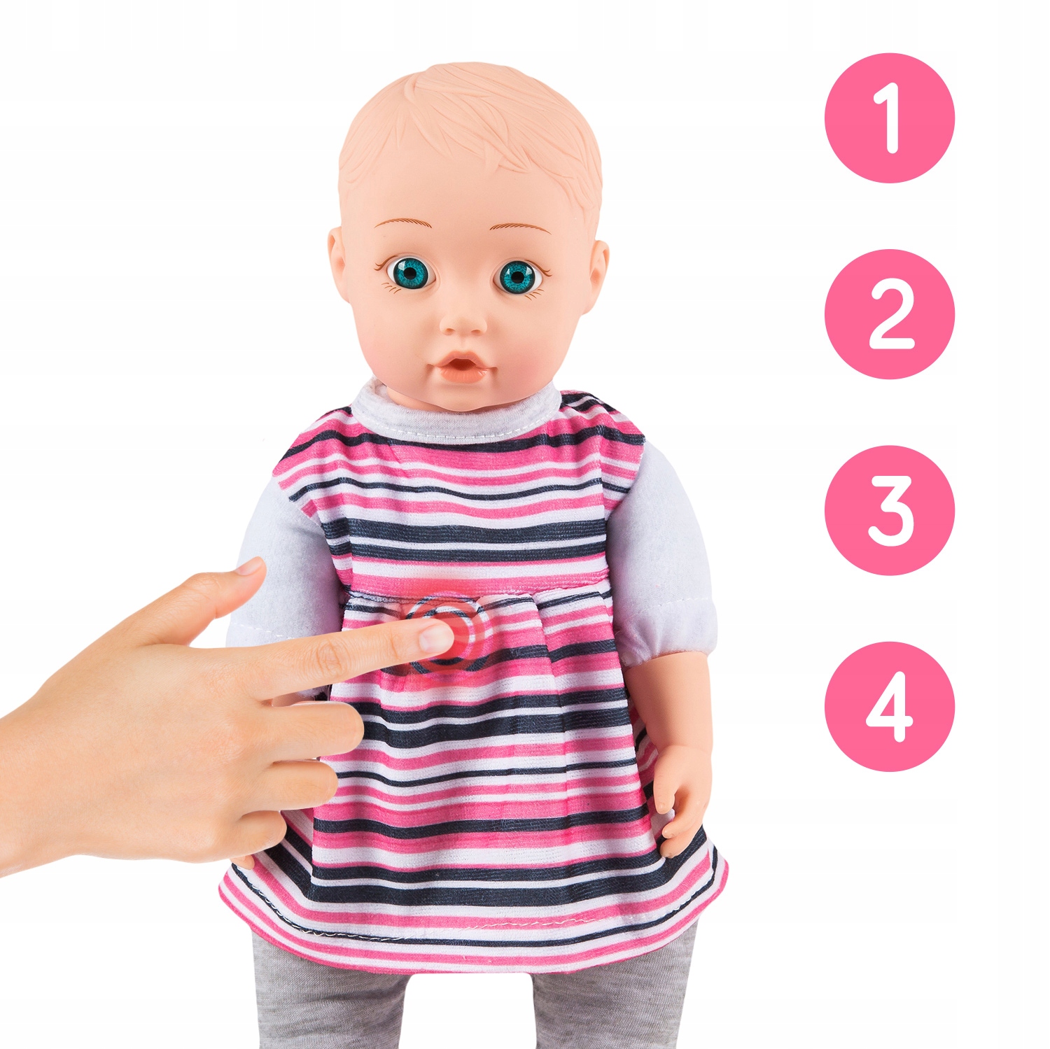 LALKA INTERAKTYWNA BOBAS KINDERPLAY MÓWI ŚMIEJE SIĘ PŁACZE UBRANKA Minimalny wiek dziecka 3