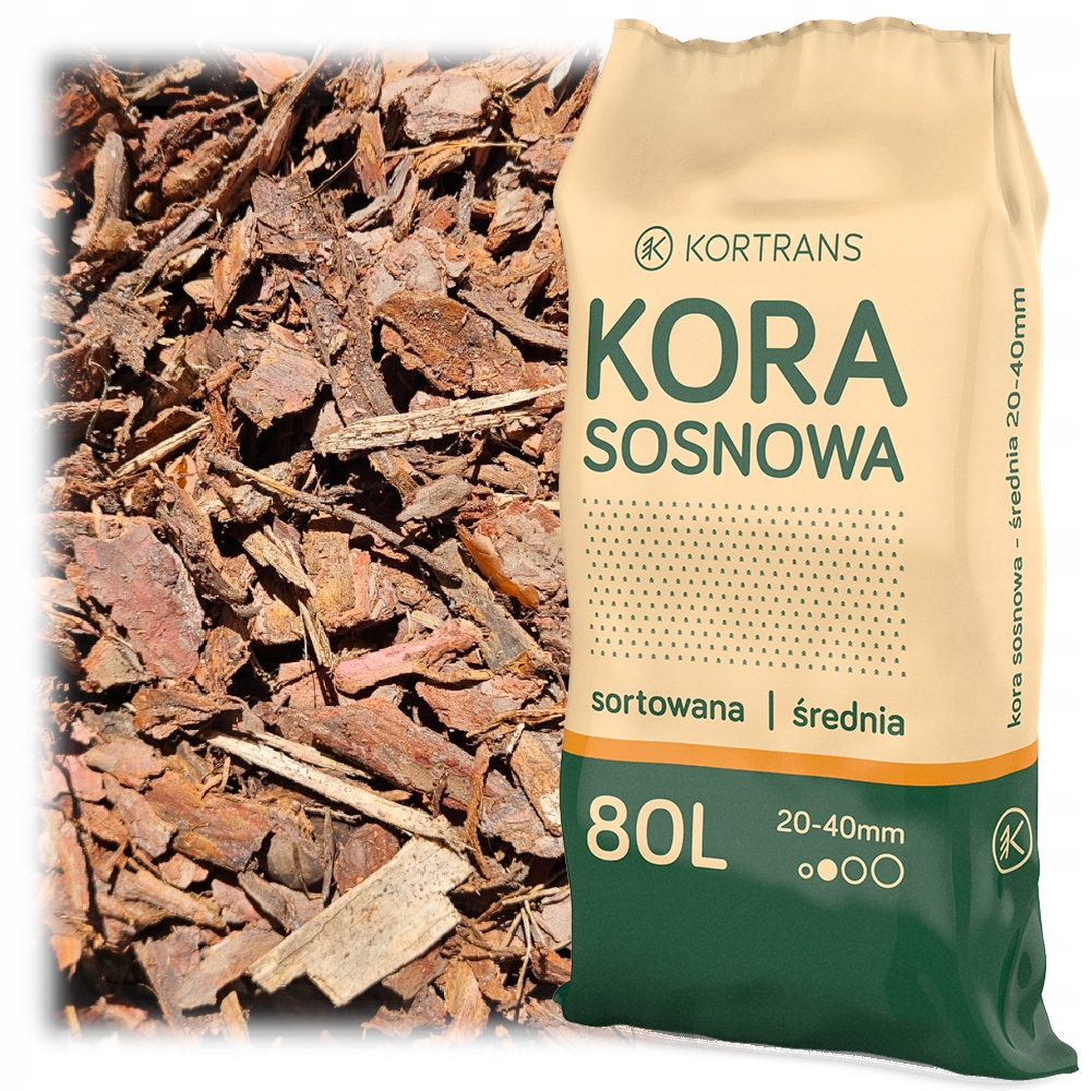 

Kora Ogrodowa Sosnowa Średnia 20-40MM Aż 80 L