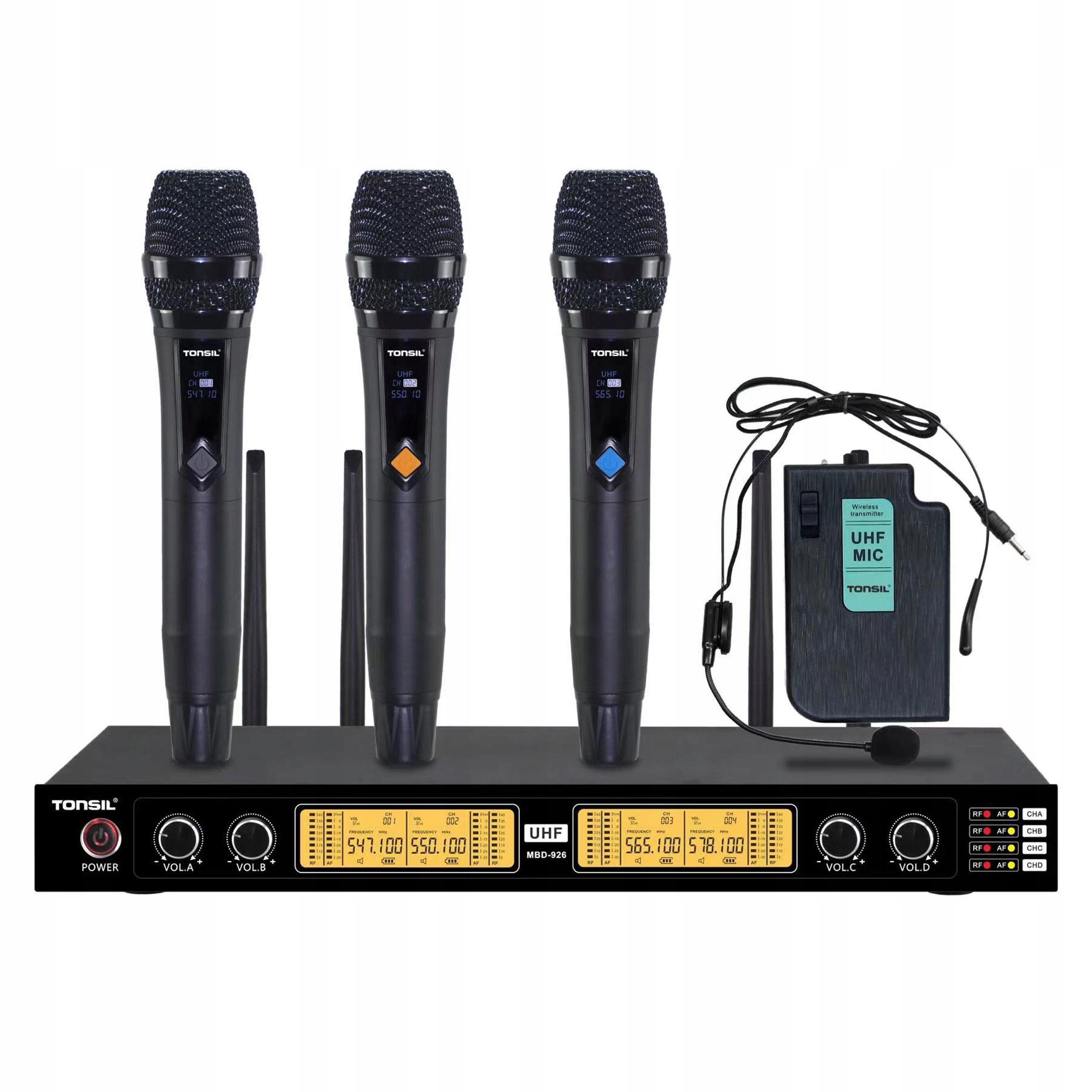 System Bezprzewodowy Pa Z 4 Mikrofonami I Odbiornikiem Tonsil Mbd 926