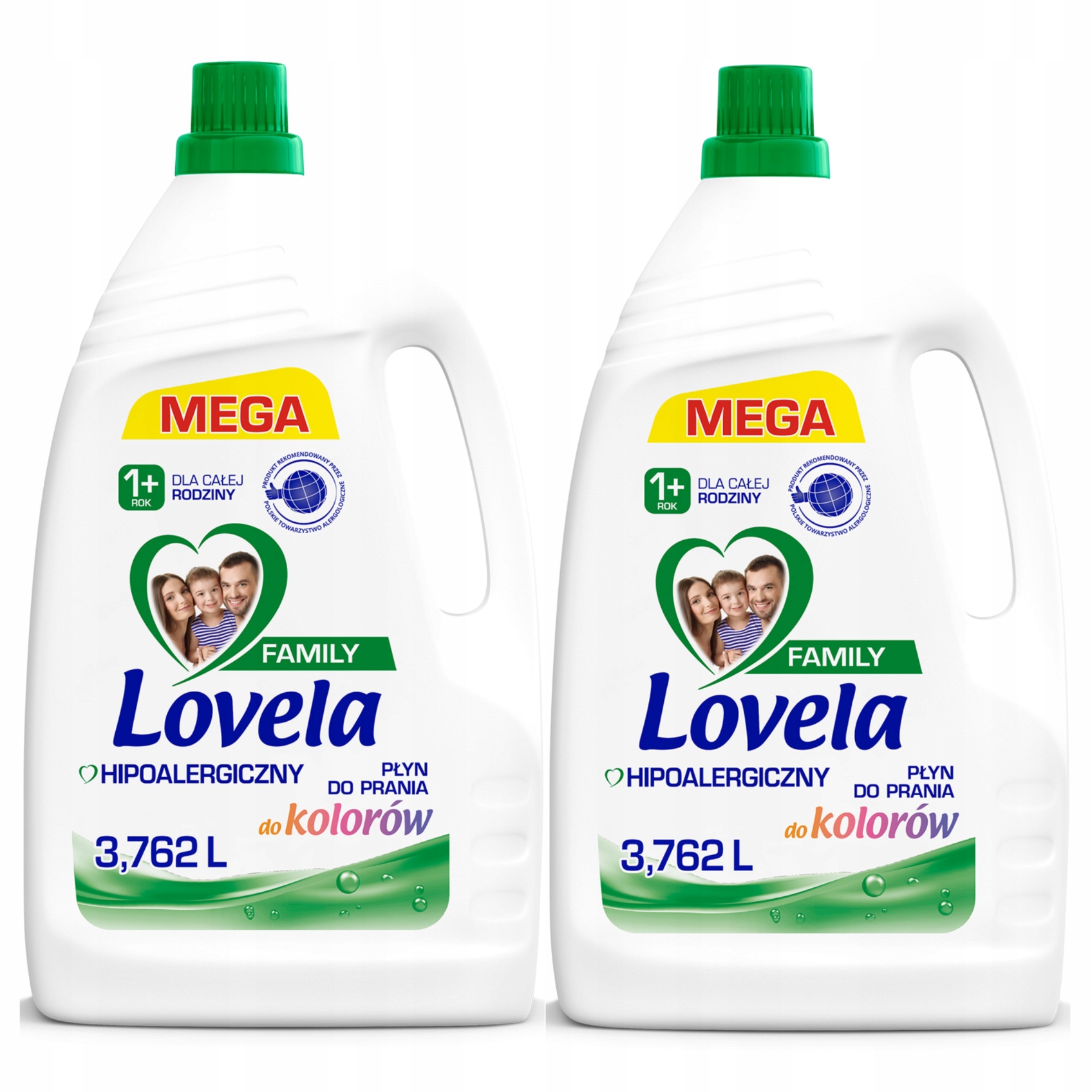 Levně Lovela Rodinná sada tekutý prací prostředek na barevné prádlo Hypoalergenní 2 x 3,762 l