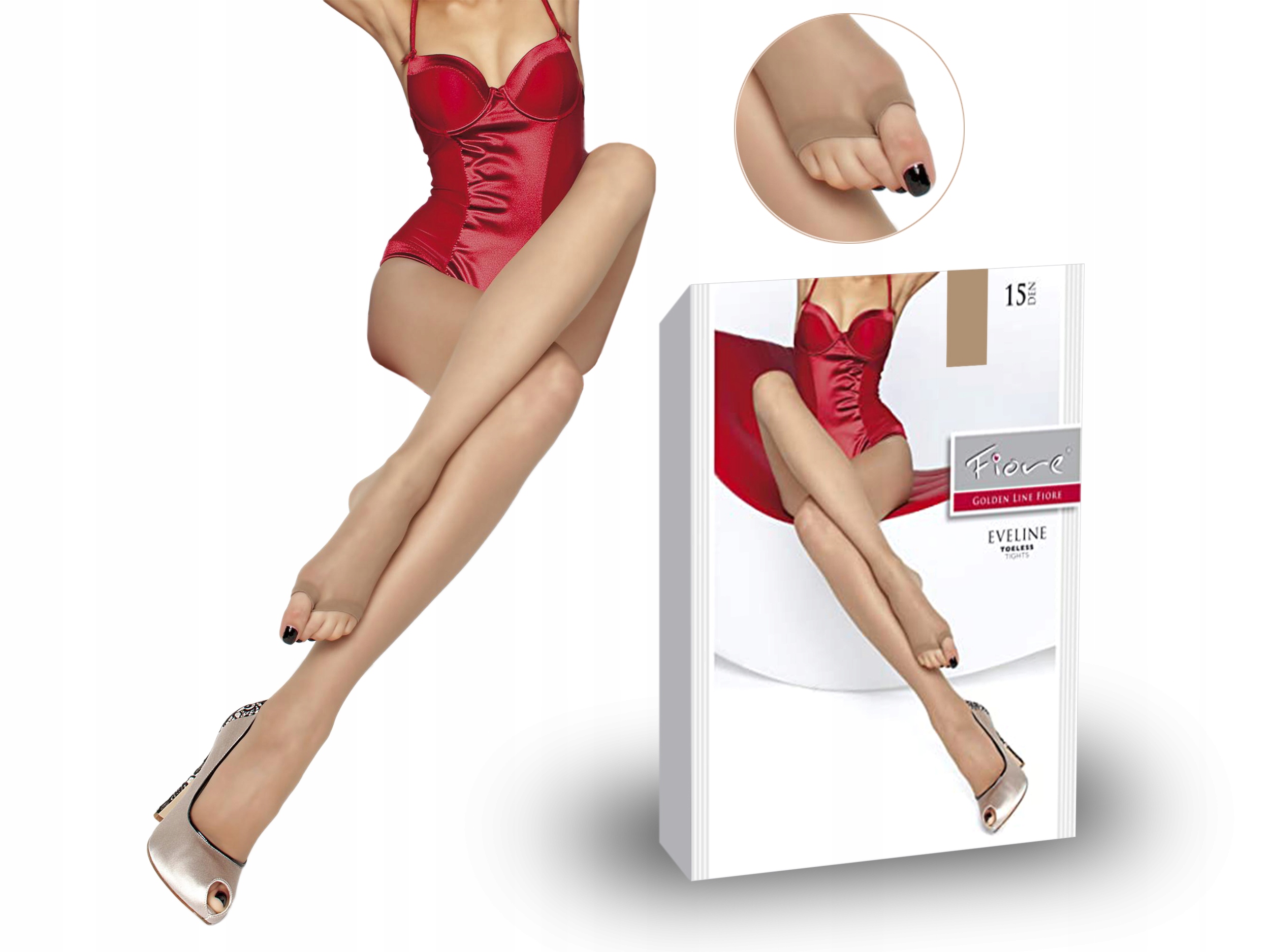 

Rajstopy bez palców Fiore Eveline 15den natura 2-S