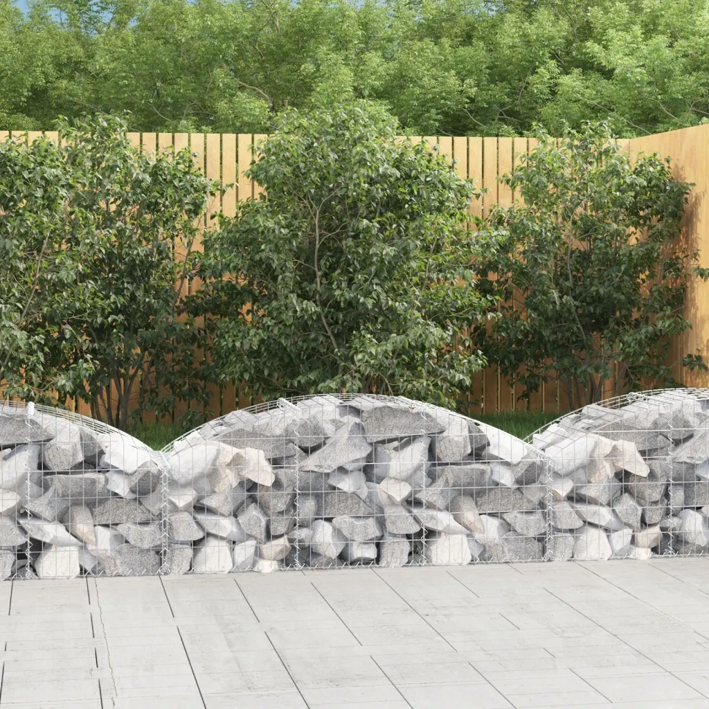 Klenutý gabionový koš 150 x 50 x 40/60 cm pozinkované železo Stříbrná 15345