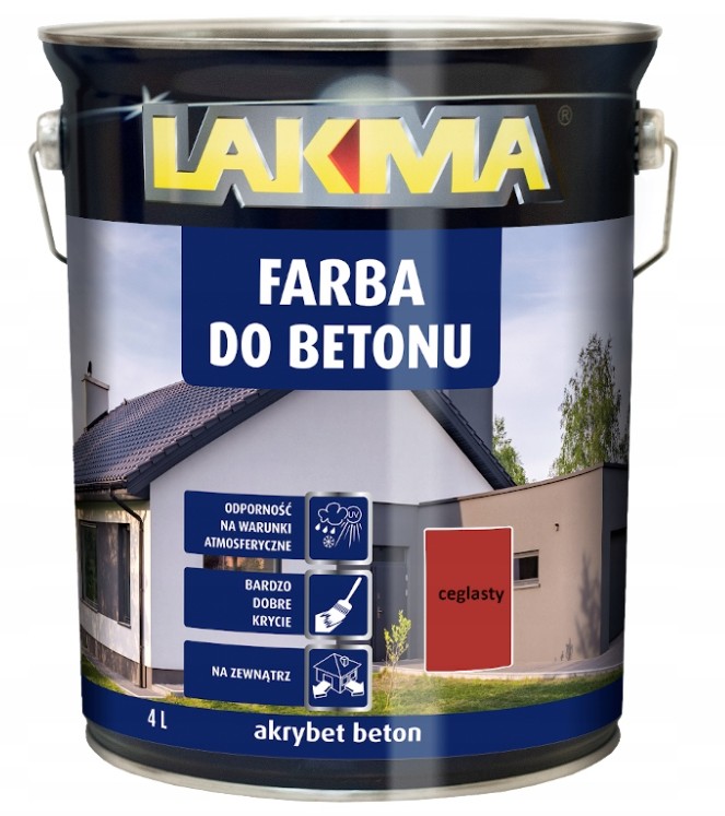 Farba do betonu Akrybet Beton Ceglasty Lakma 4 L