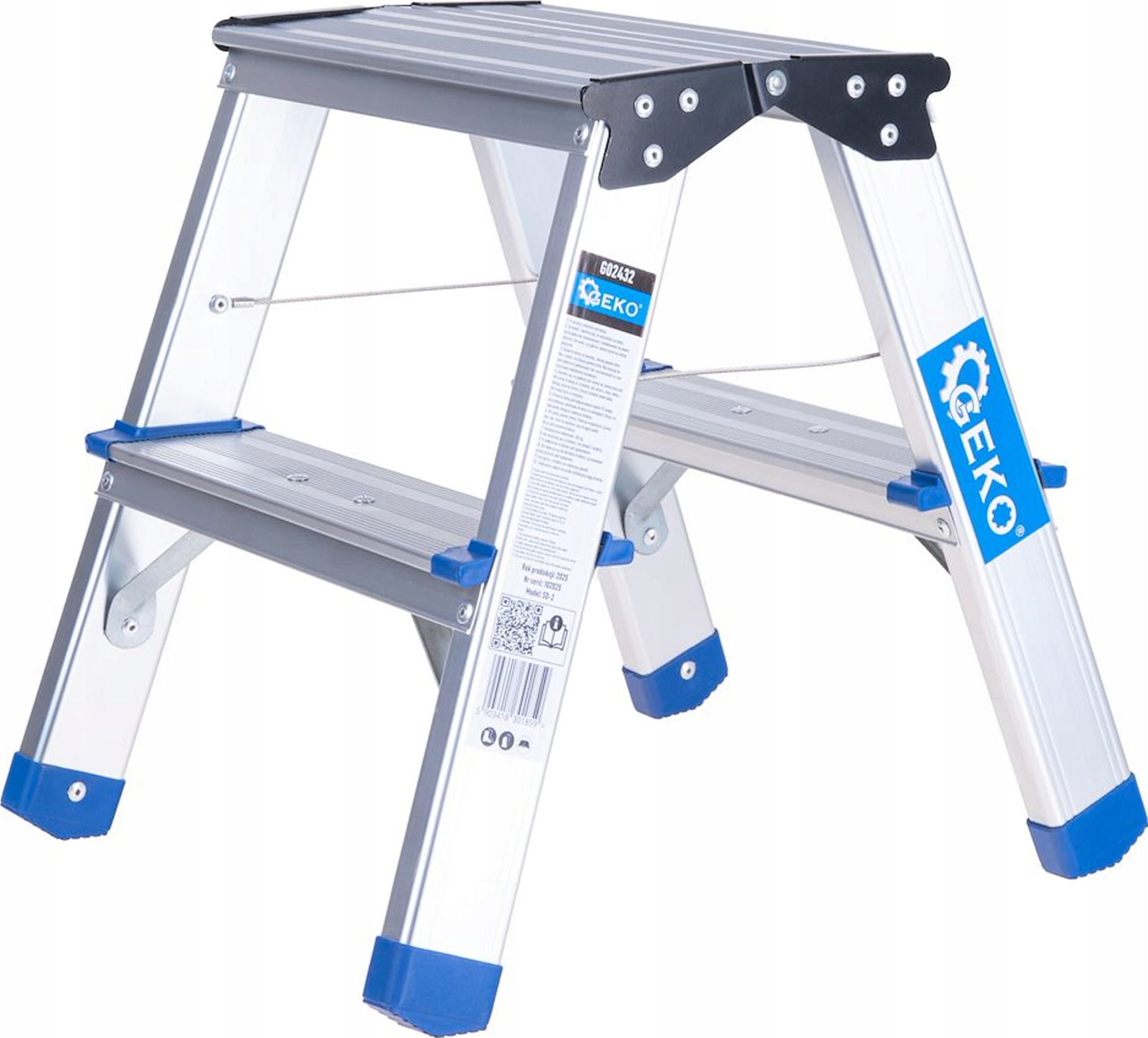 Geko Žebřík hliníkový 2-stupňový oboustranný 150 kg G02432