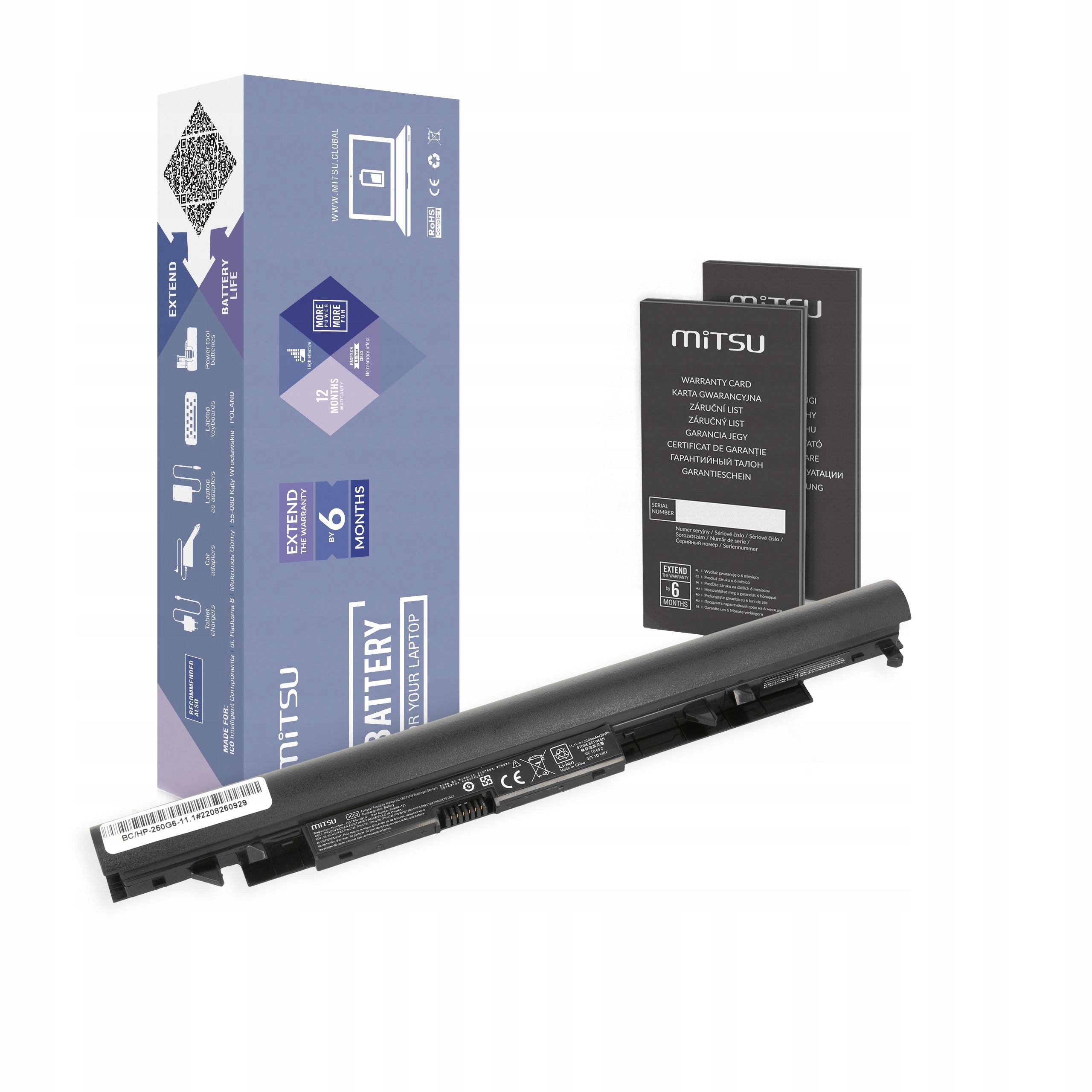 Baterie Mitsu pro Hp 250 G6 11.1V 2200mAh