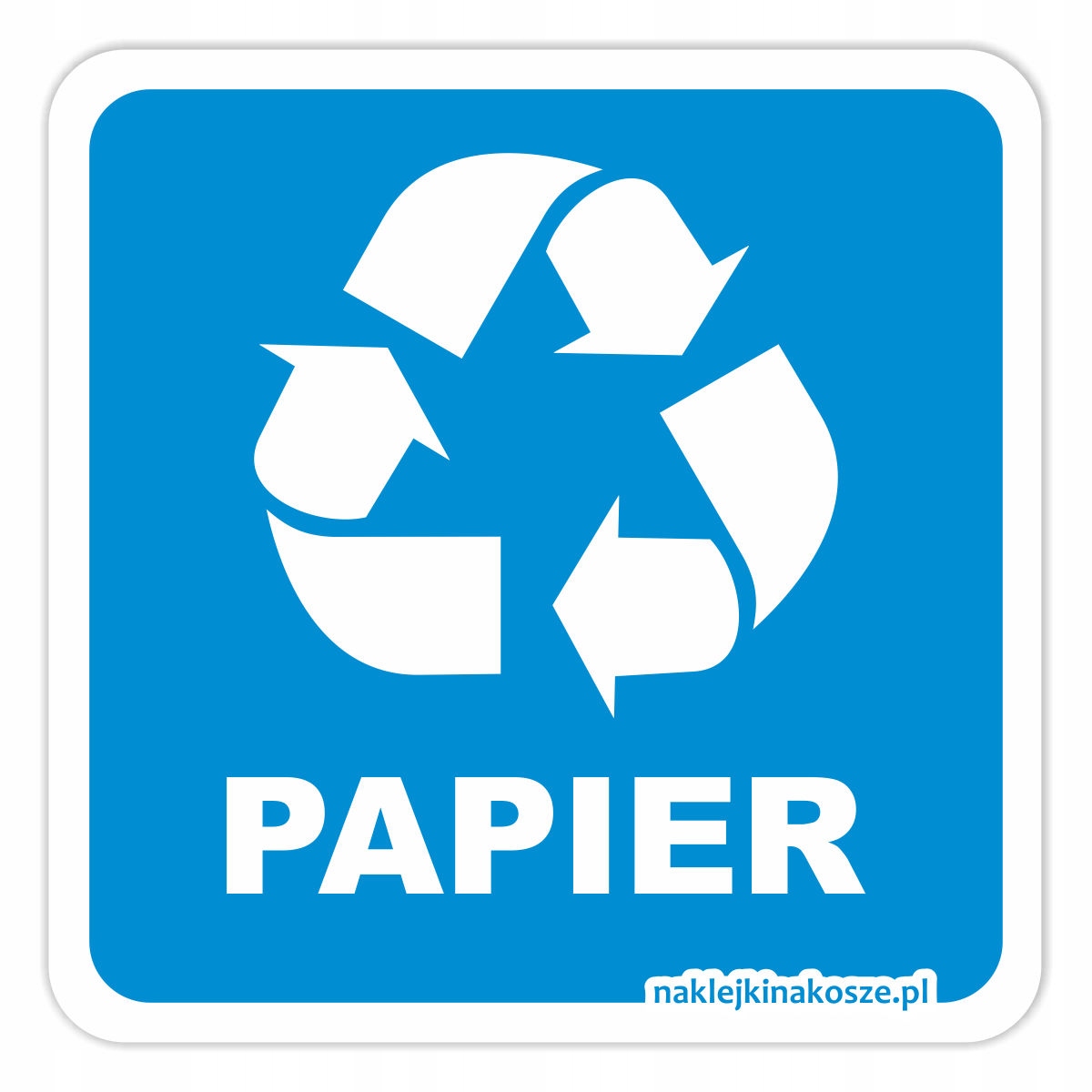 

Naklejka Papier segregacja odpadów na kosz 10 cm