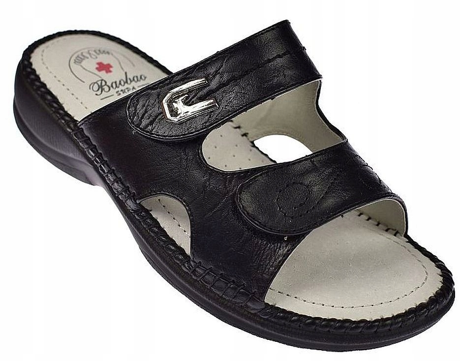 Nazouváky na klínku s křížkem Enplus RS08-1 bk na suchý zip, kůže vel. 42