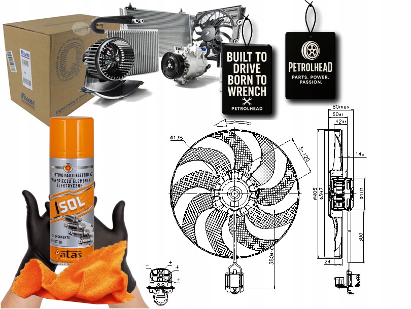 Ventilátor Chladiče Chevrolet Cruze Orlando Opel #Petrolhead Pro+ Kit4