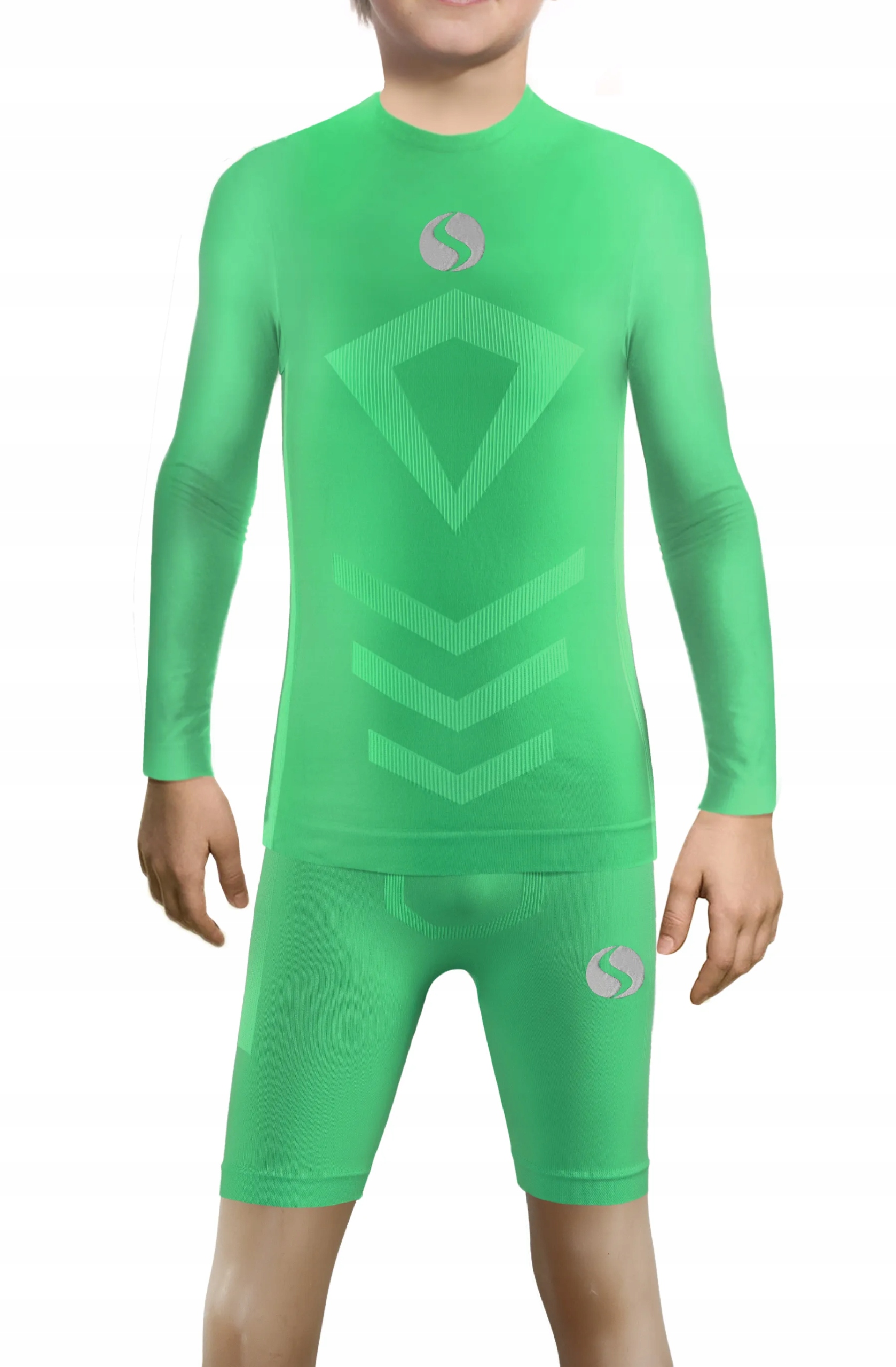 Sesto Senso Komplet Thermo chlapec délka ruky kraťasy Zelená 140-164 2XS/XS