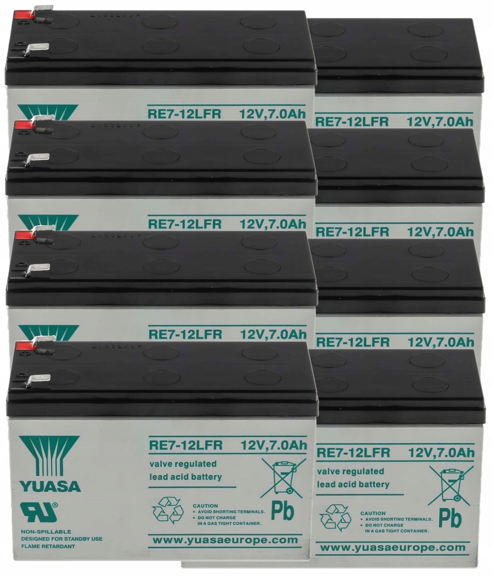 APCRBC105 Rbc #105 Zestaw Akumulatorów Yuasa Ups Apc 8x RE7-12LFR 12V 7Ah
