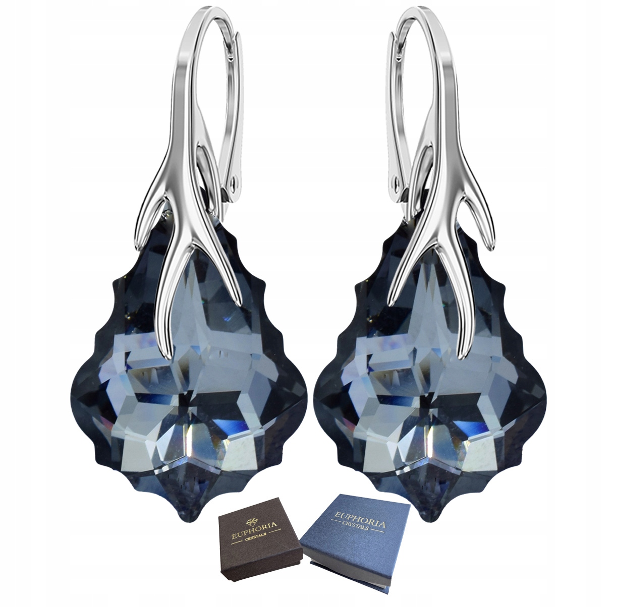 Stříbrné Náušnice Stříbro 925 Anglické zapínání s krystaly jako Dárek