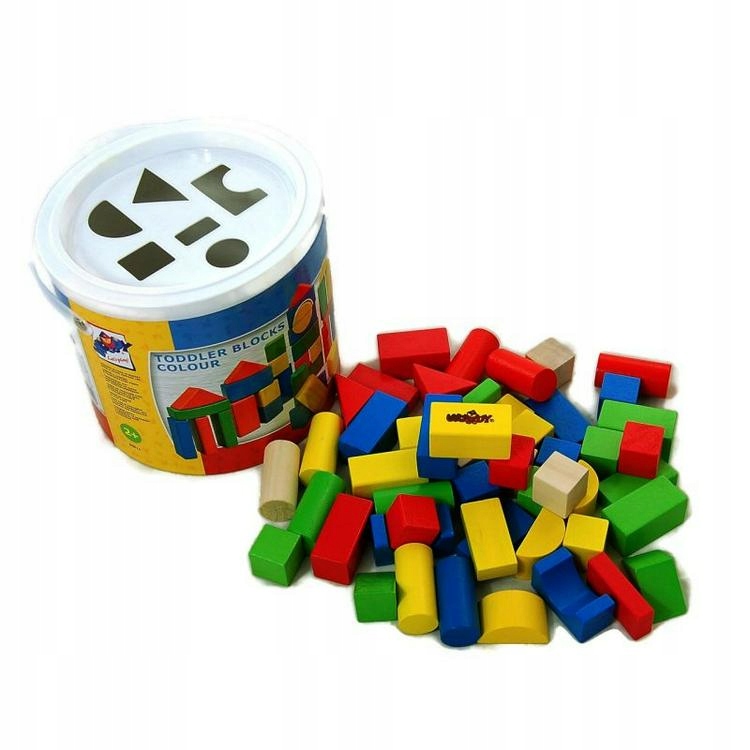 

Klocki drewniane z sorterem w wiaderku 50 Woody