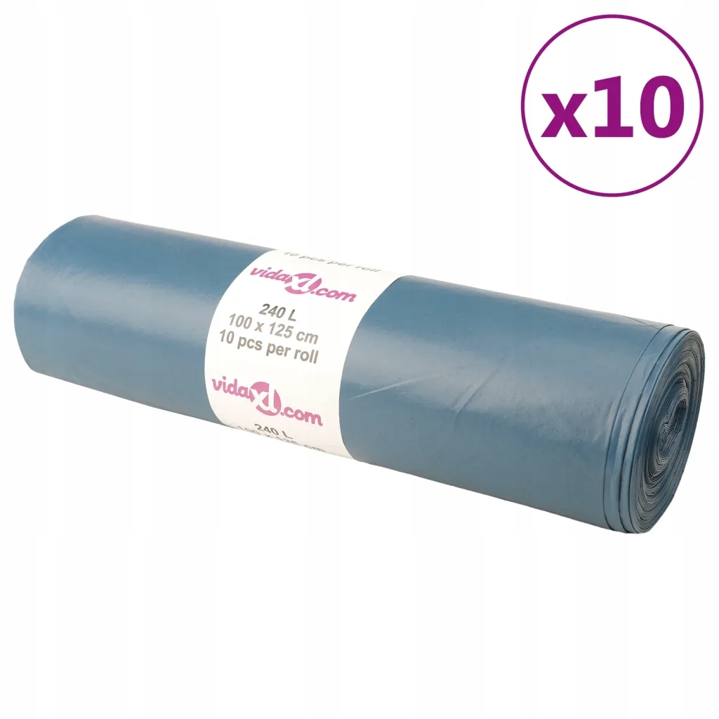 Levně Pytle na odpadky Ldpe 100x125 cm, modré, 240L, 70μm (10 Ks)