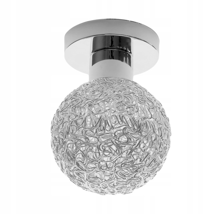 

Lampa Wisząca Glamour Chrom E27 Plafon Metalowa