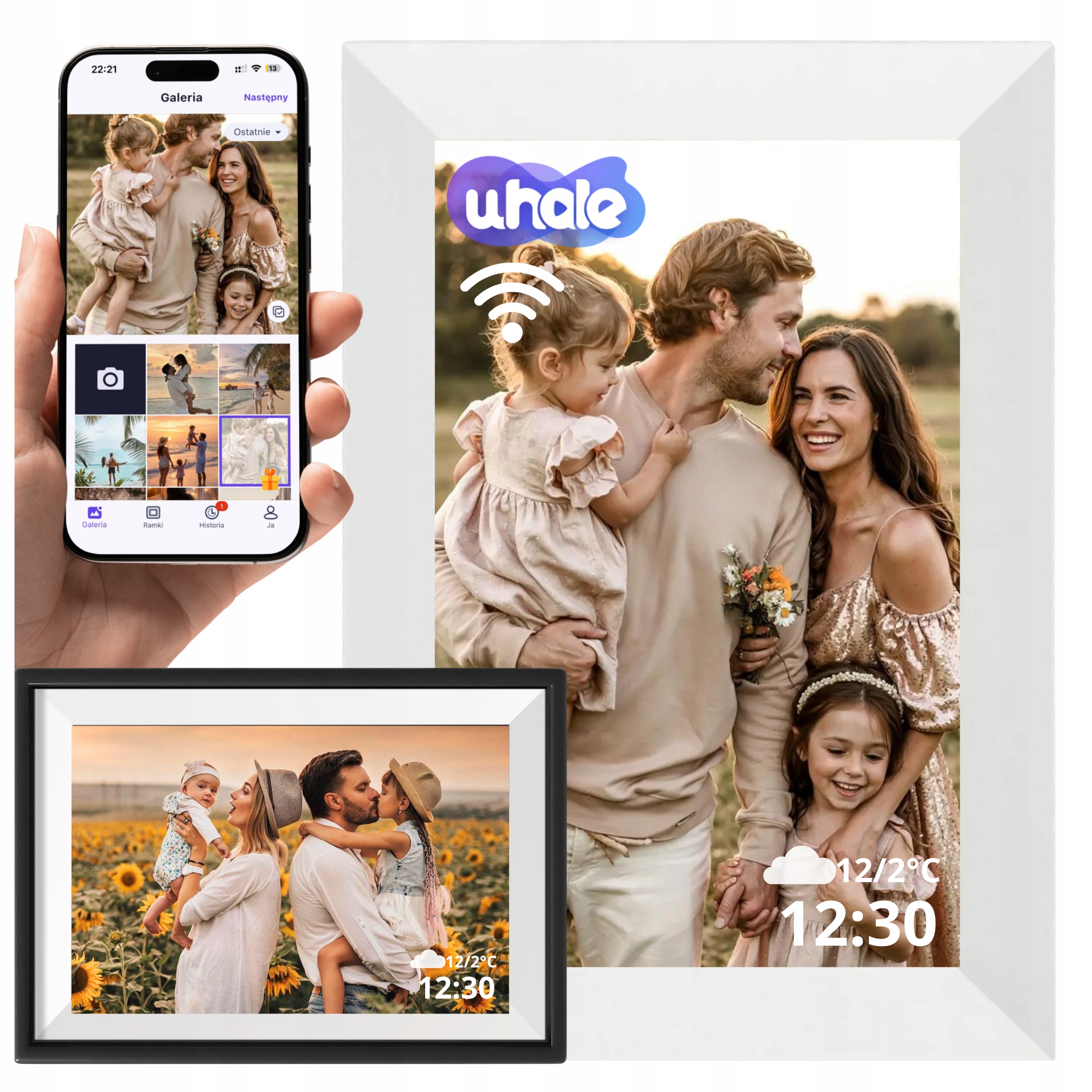 Rámeček Pro Dotykové Fotografie, Wifi Obrazovka 10,1", Aplikace Uhale