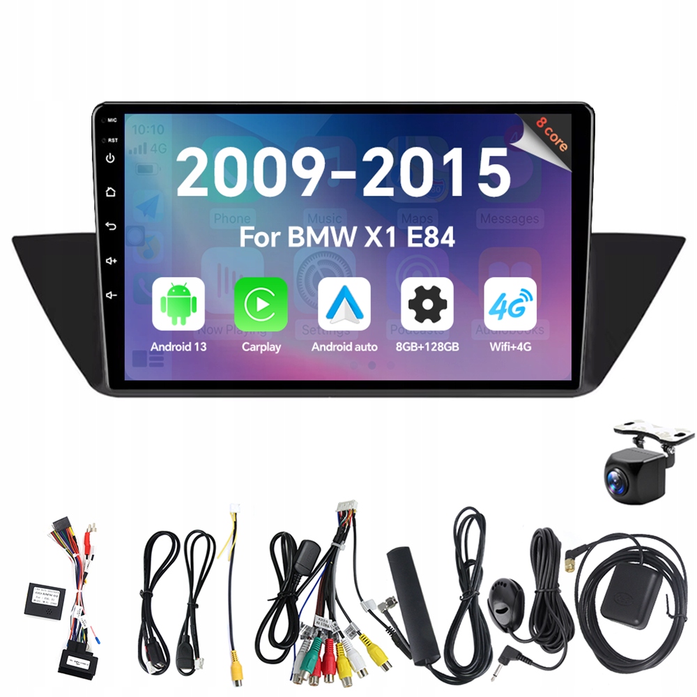 Autorádio Eunavi 2Din s Androidem 13 a 13" pro Bmw X1 E84 2009-2015, Carplay 8G, 128G