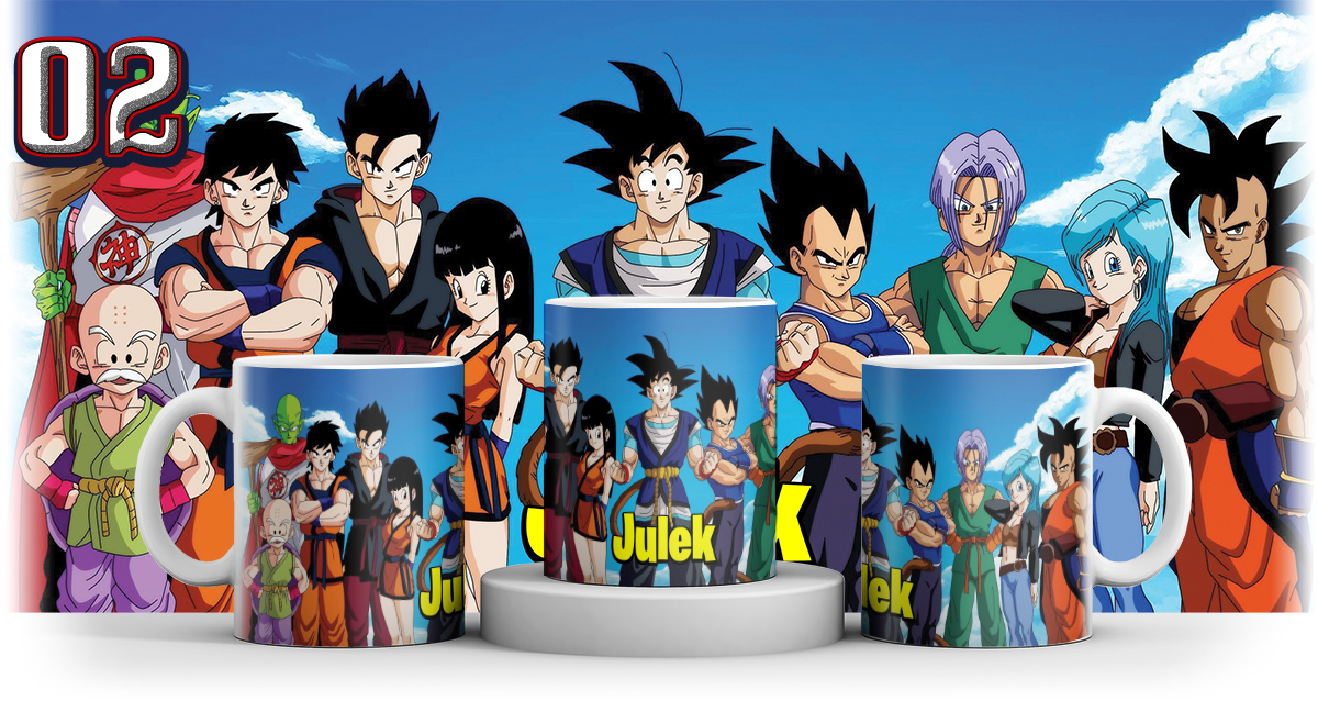 KUBEK DRAGON BALL SON GOKU VEGETA + IMIE+ KARTONIK Materiał ceramika