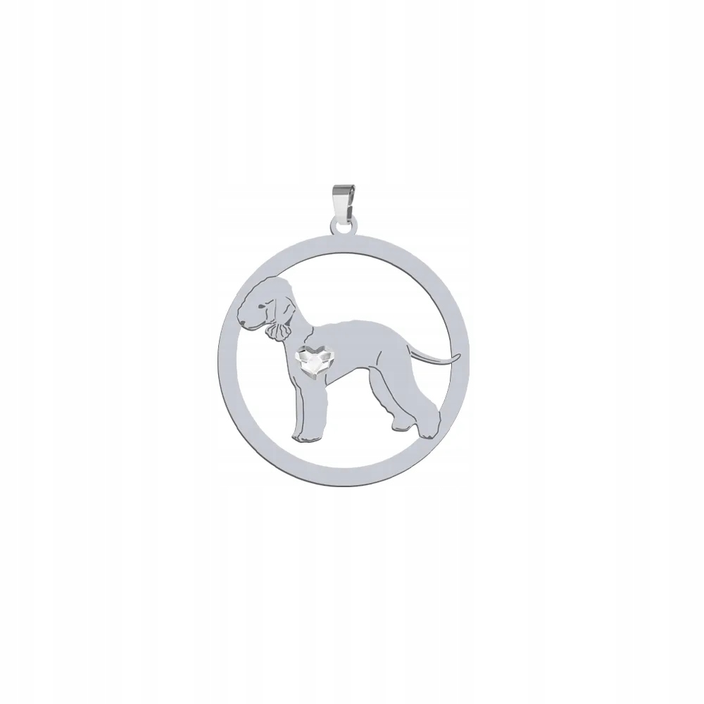 Stříbrný přívěsek s psem Bedlington Terrier 925 Dárek Věnování Gravírování