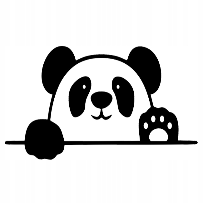 Naklejka Panda Zagląda, jdm, na samochód, kamper
