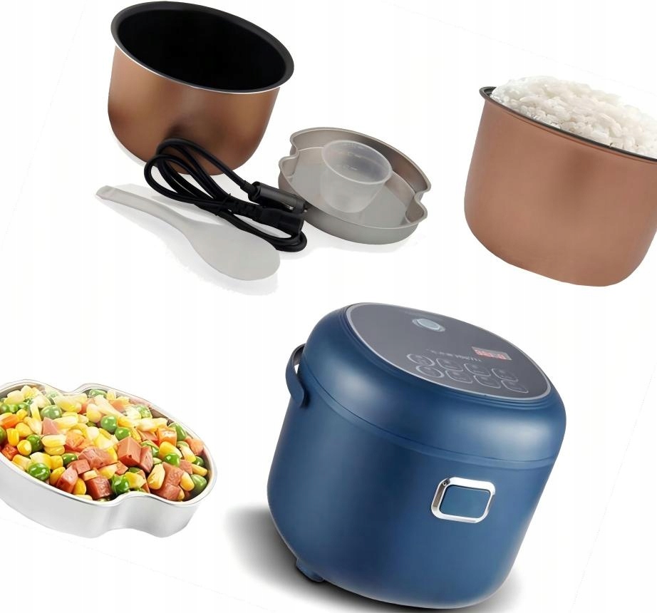 Automobilový Ryžovar 2L Multicooker turistický 12V 24V Tir bus LCD časovač