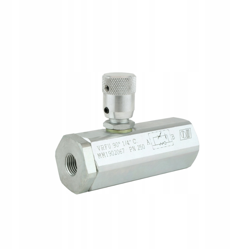 Ventil Vrfu 90C s regulací utlumení jednosměrného závitu: 1/4" průtok: