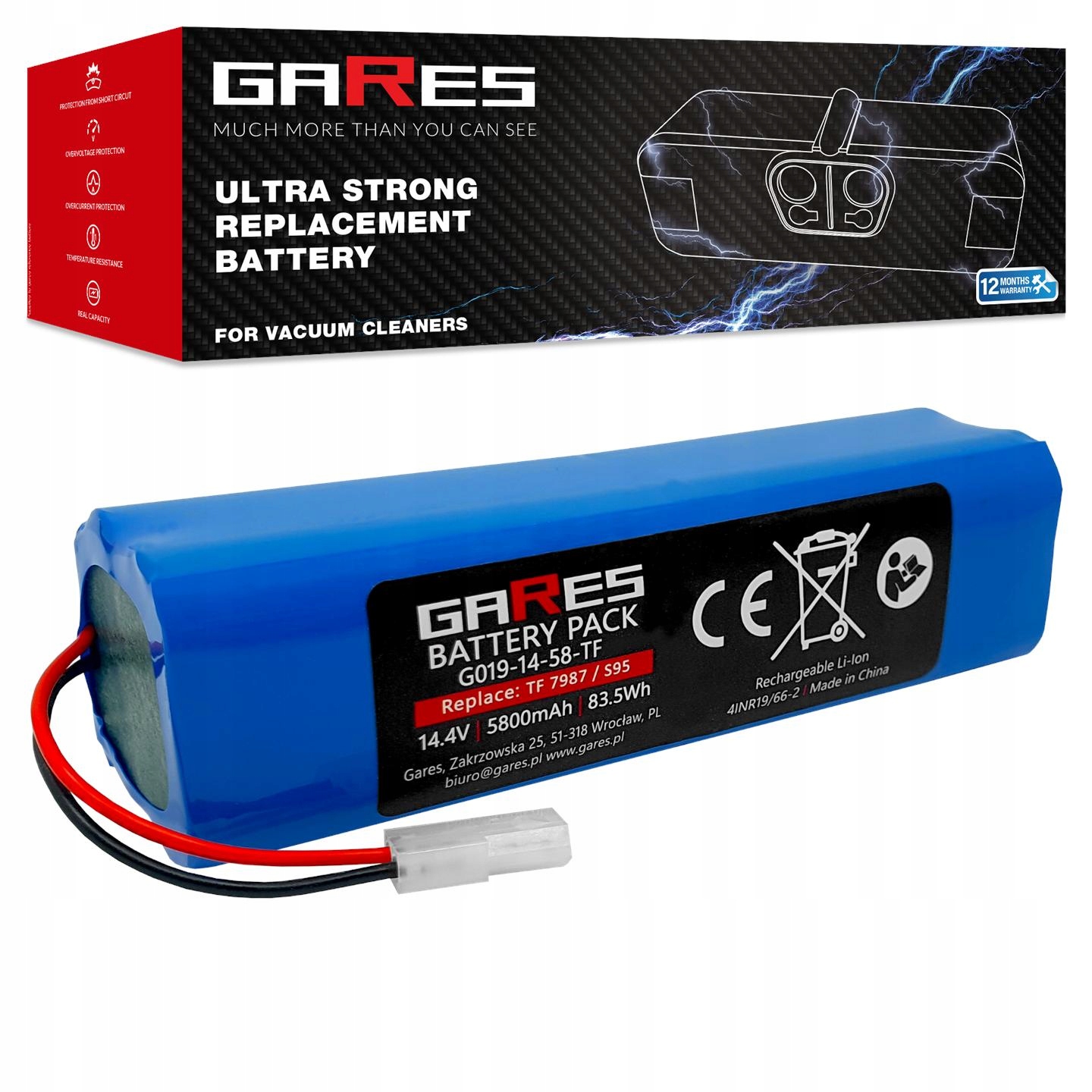 Bateria Akumulator do Tefal Serie 95 RG7987 RG7975WH 14,4V 5,8Ah