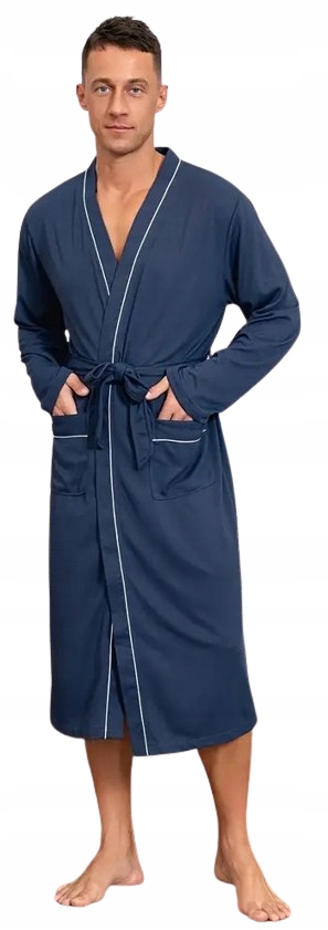 Celoroční Tenký Pánský Župan, Elegantní Modrý Župan