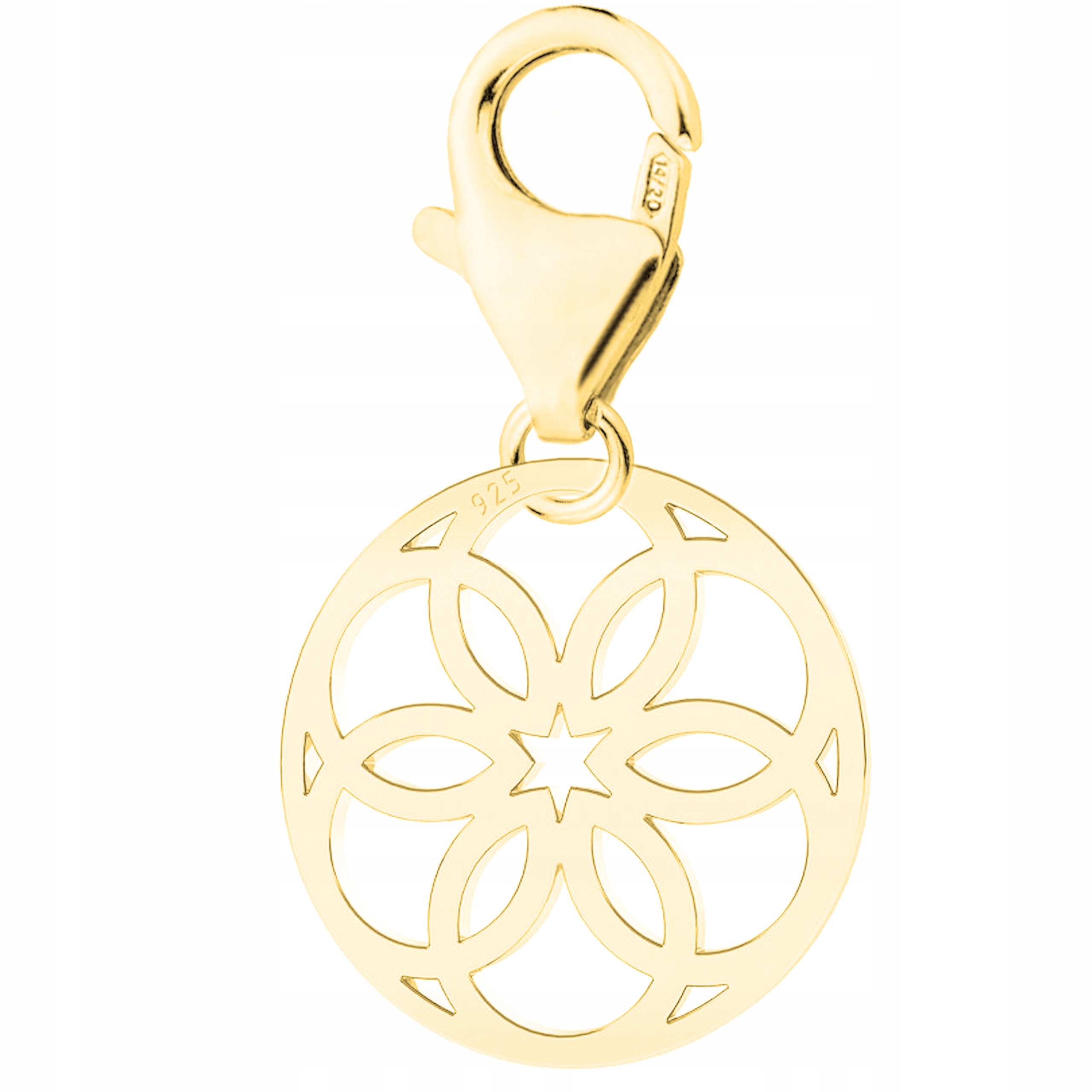 Zlatý přívěsek Ažurová rozeta stříbro 925