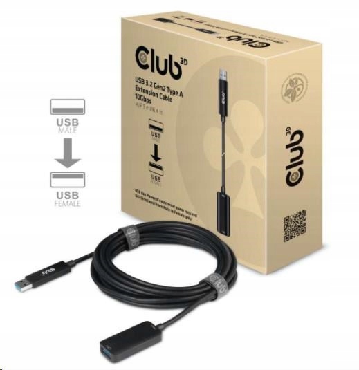 Predlžovací kábel Usb Club3D 3.2 Gen2 (M/ F) 10Gbps, 5m CAC-1411
