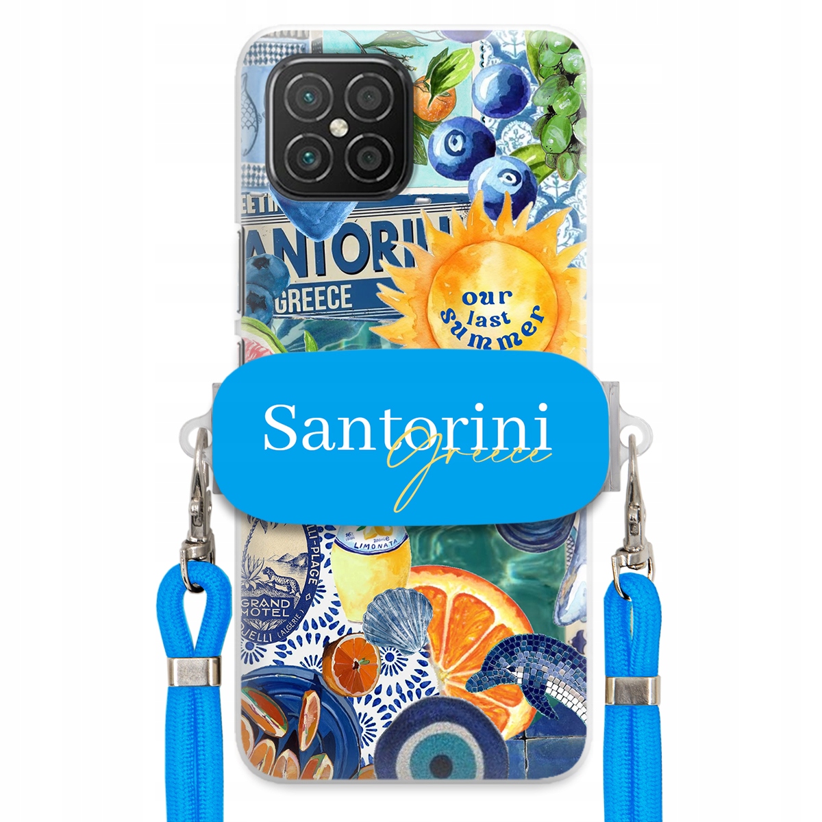 Pouzdro pro Huawei Nova 8 Se Modré Crossbody vodítko držák Santorini Sea