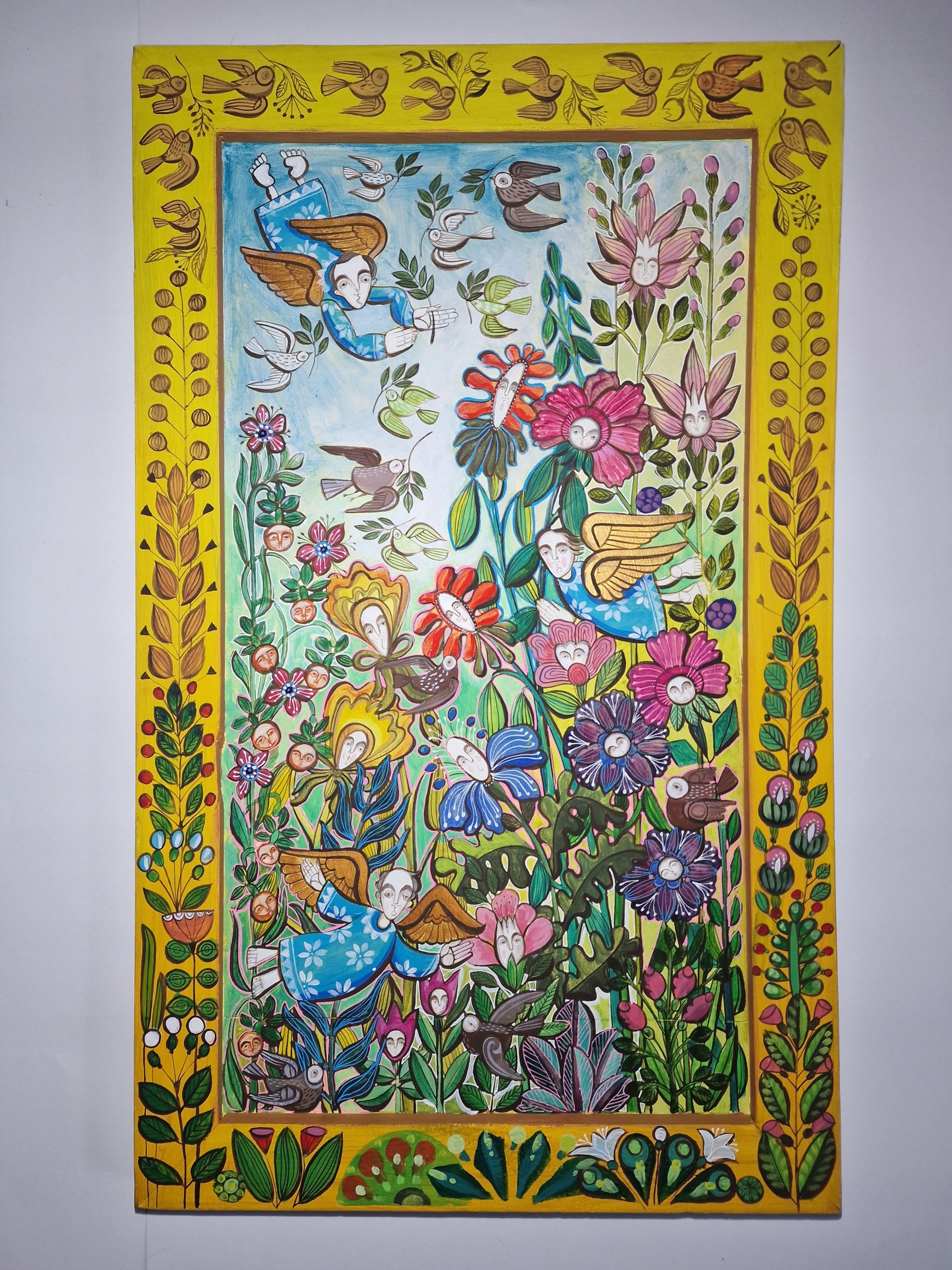 IKONA W STYLU LUDOWYM ANIOŁY -MONIKA KWIECIŃSKA