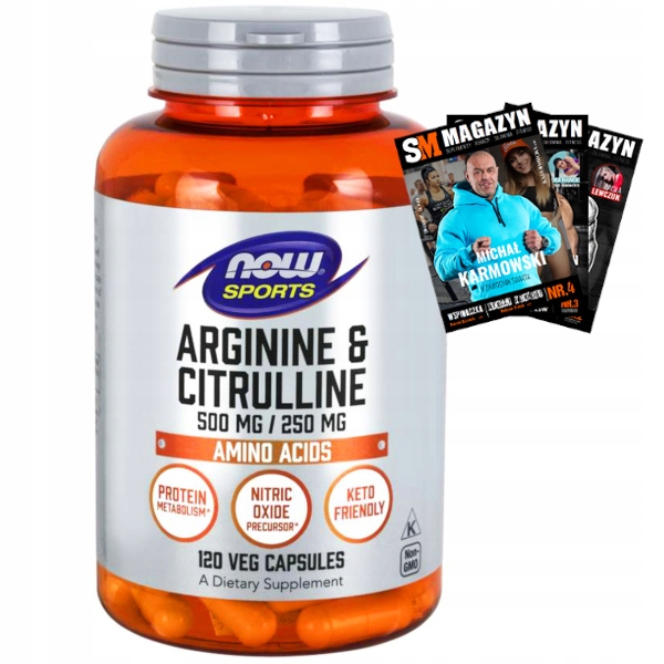 

Now Foods Aminokwas Arginina 500MG Cytrulina 120K